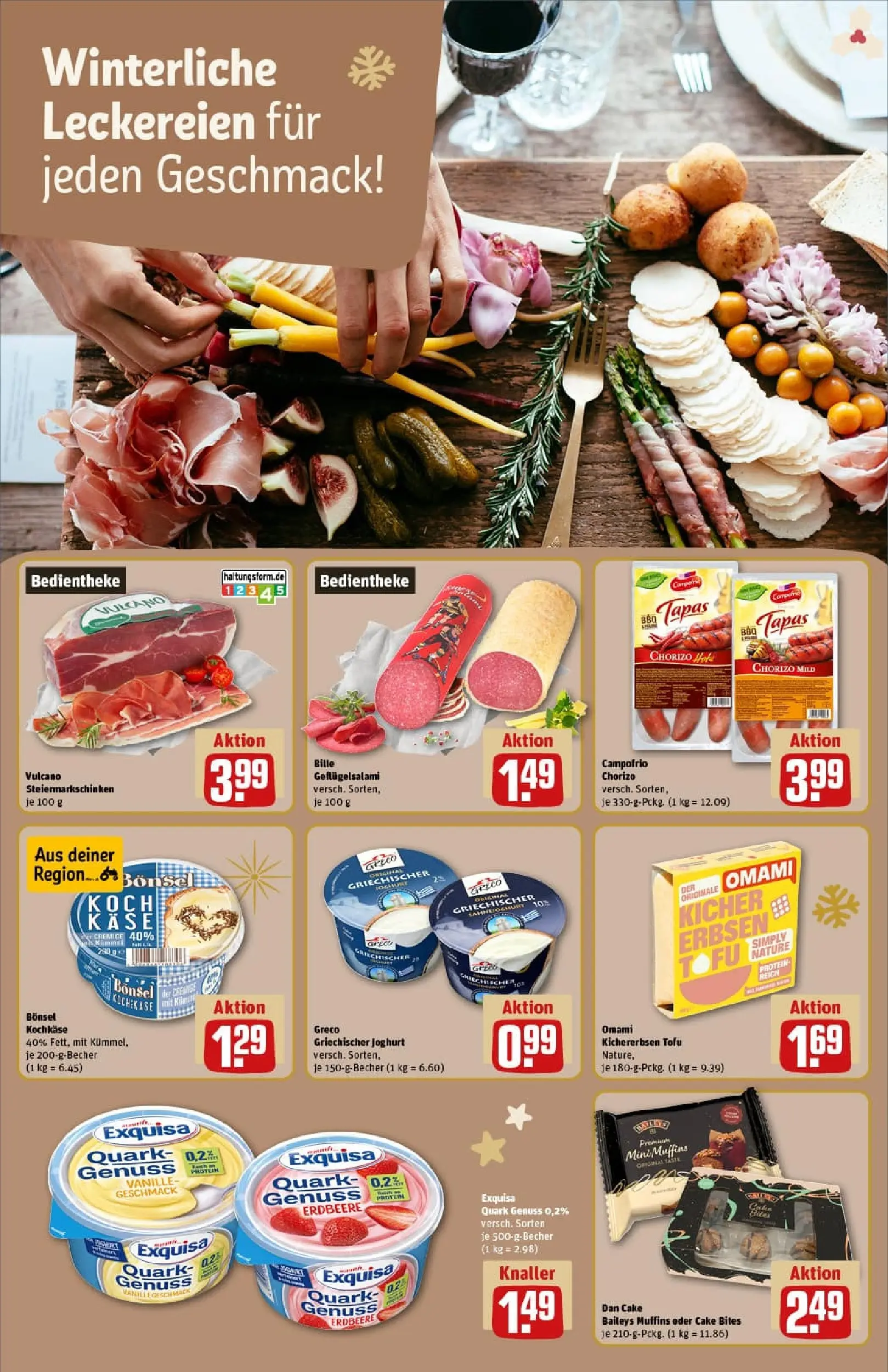 REWE Prospekt ab 23.11.2025 zum Blättern » Angebote | Seite: 19 | Produkte: Quark, Käse, Exquisa, Erbsen