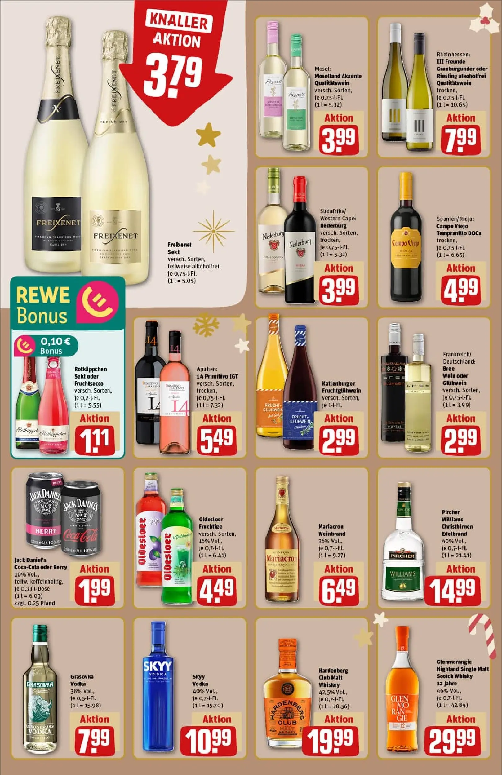 REWE Prospekt ab 23.11.2025 zum Blättern » Angebote | Seite: 22 | Produkte: Whisky, Cola, Wein, Vodka