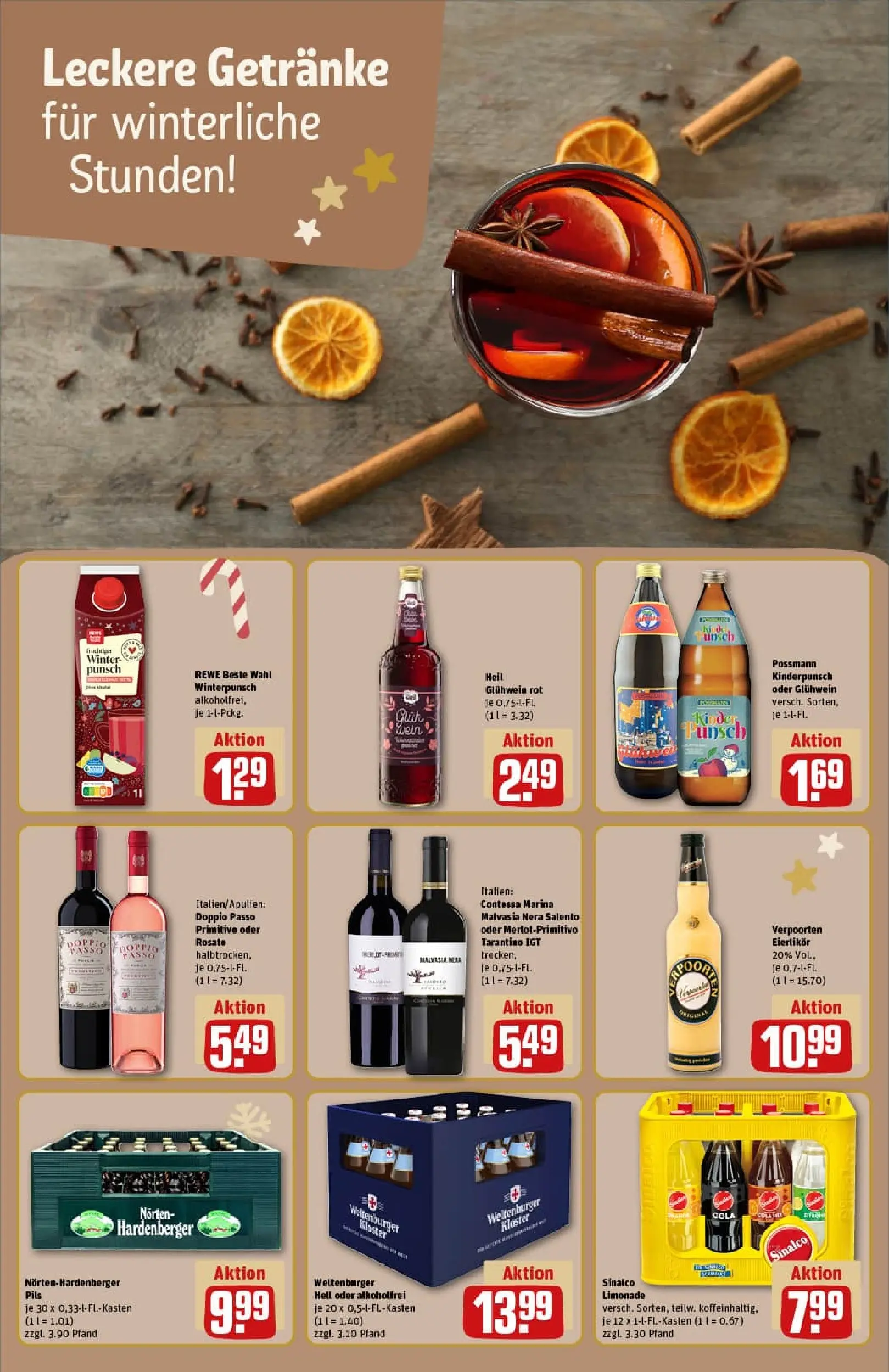 REWE Prospekt ab 23.11.2025 zum Blättern » Angebote | Seite: 21 | Produkte: Pils, Doppio passo primitivo, Limonade, Wein