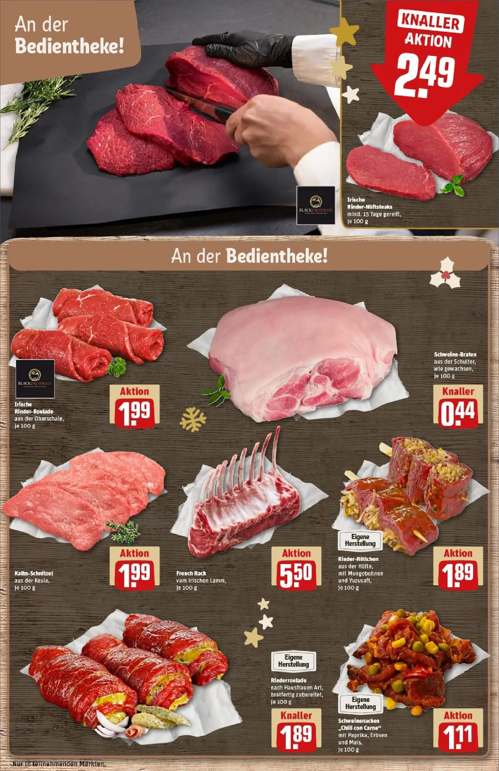 REWE Prospekt ab 23.11.2025 zum Blättern » Angebote | Seite: 12 | Produkte: Schweinenacken, Schnitzel, Chili, Erbsen