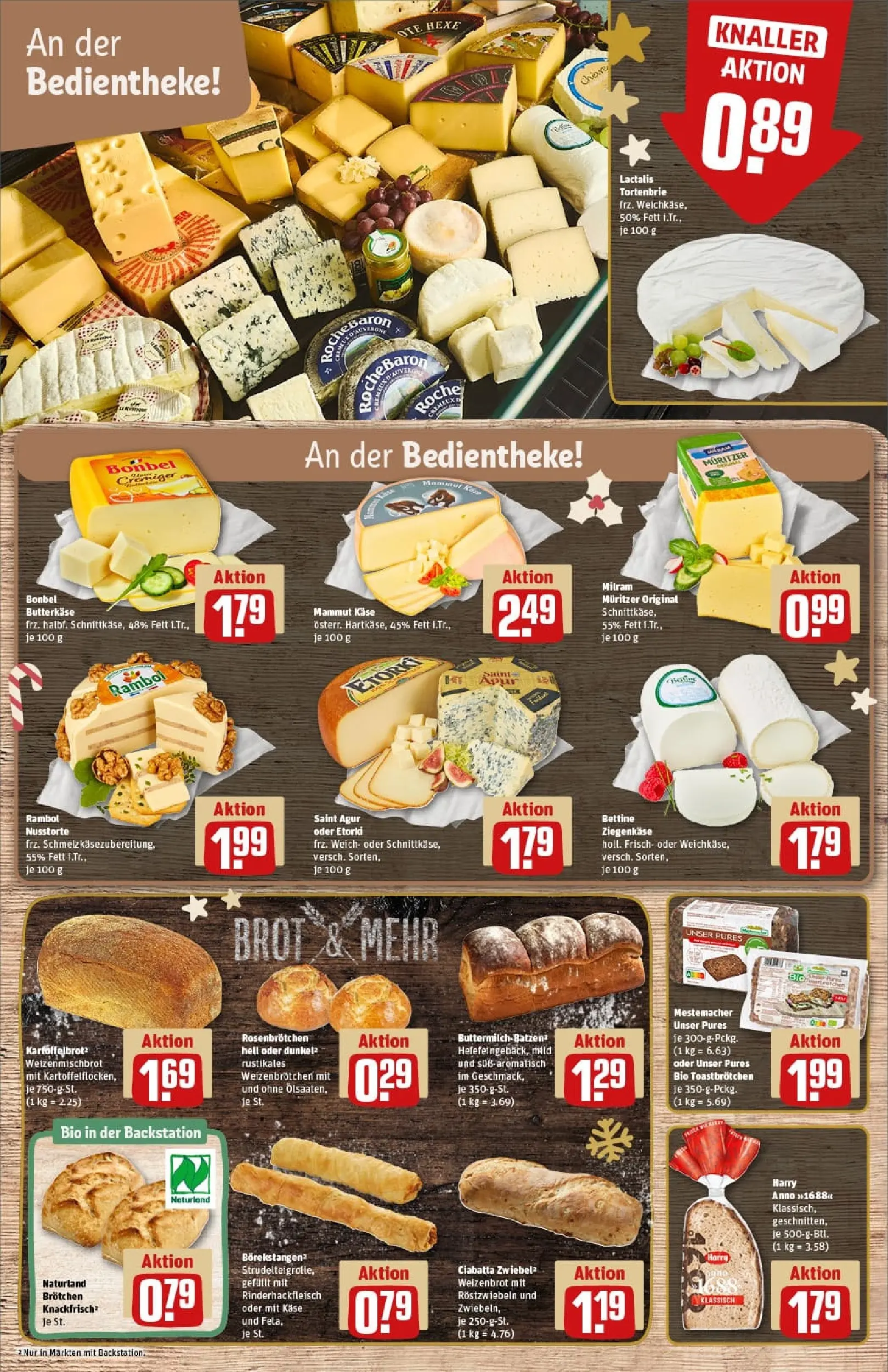 REWE Prospekt ab 23.11.2025 zum Blättern » Angebote | Seite: 15 | Produkte: Toast, Ziegenkäse, Milram, Brot