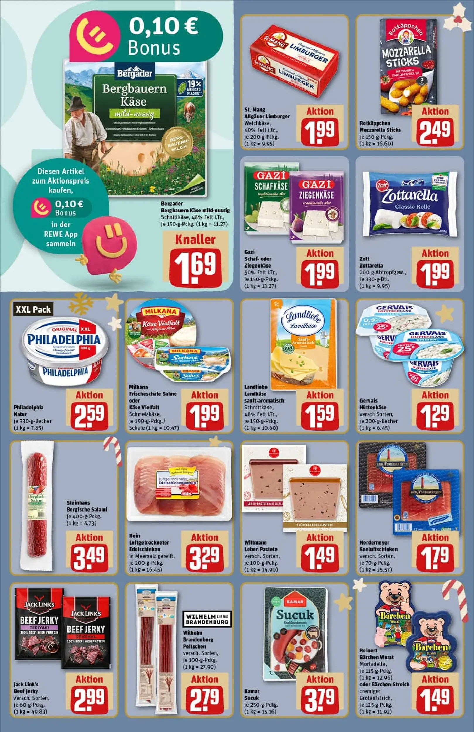 REWE Prospekt ab 23.11.2025 zum Blättern » Angebote | Seite: 16 | Produkte: Philadelphia, Rotkäppchen, Salami, Sahne