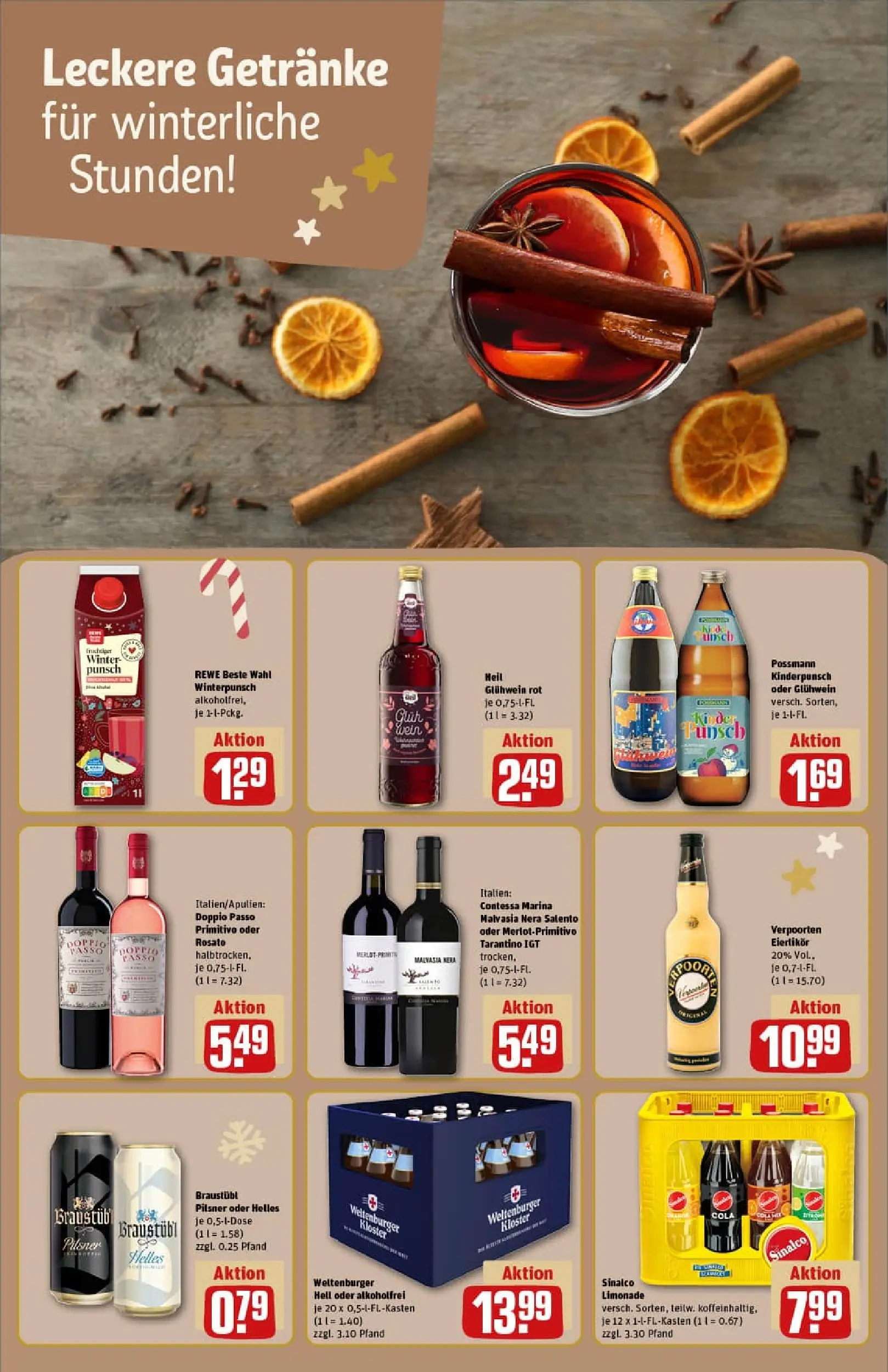 REWE Prospekt ab 23.11.2025 zum Blättern » Angebote | Seite: 21 | Produkte: Sinalco, Limonade, Doppio Passo, Wein