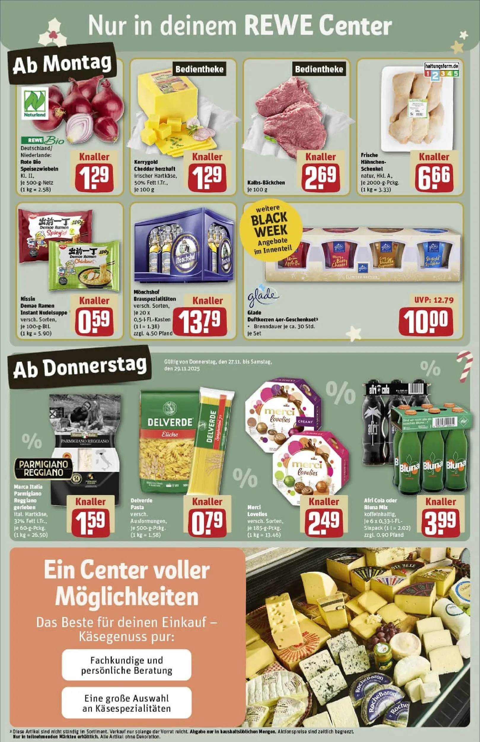 REWE Prospekt ab 23.11.2025 zum Blättern » Angebote | Seite: 9 | Produkte: Merci, Hahnchen, Cola, Apple