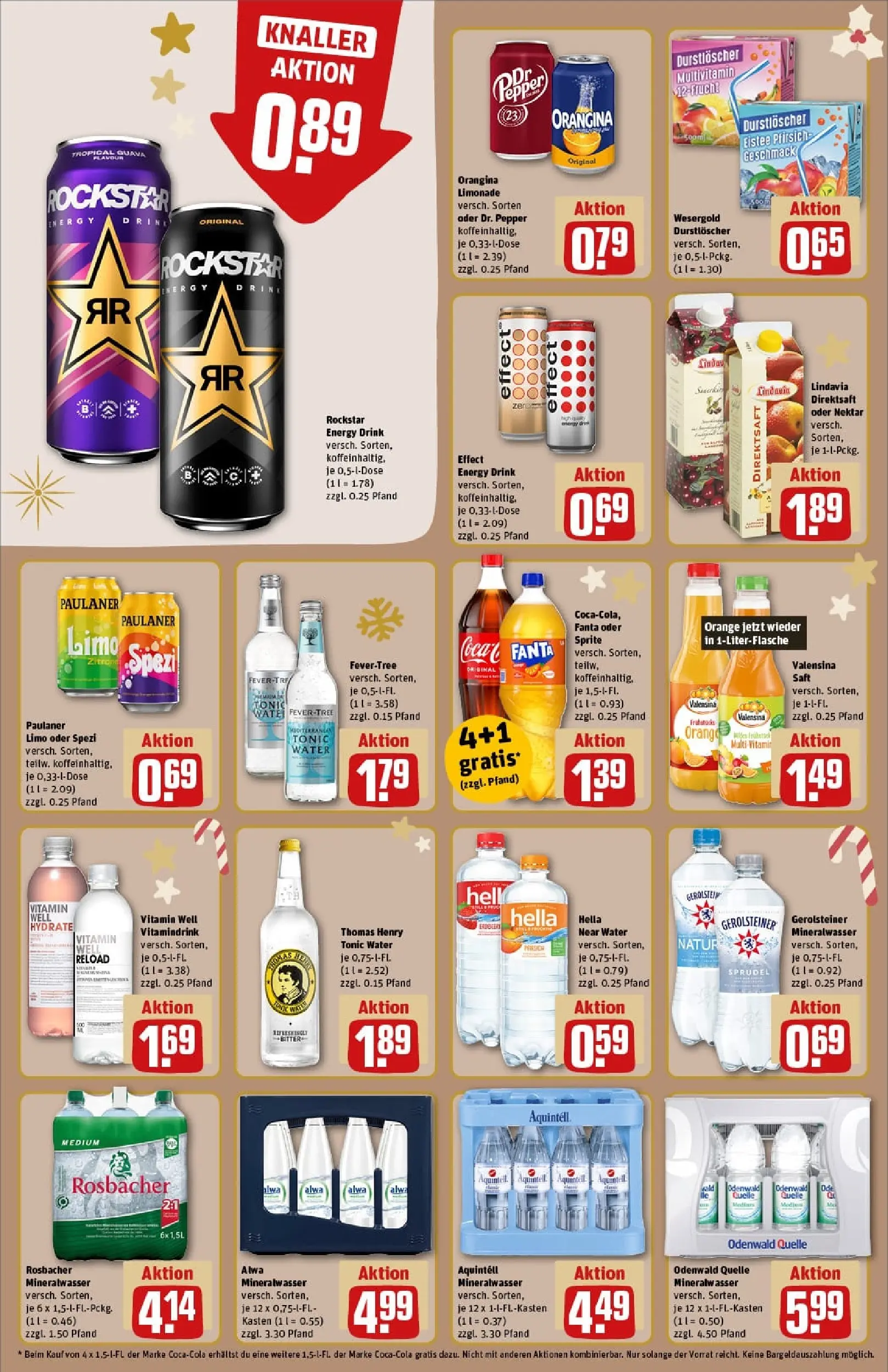 REWE Prospekt ab 23.11.2025 zum Blättern » Angebote | Seite: 22 | Produkte: Durstloscher, Sprite, Valensina, Paulaner