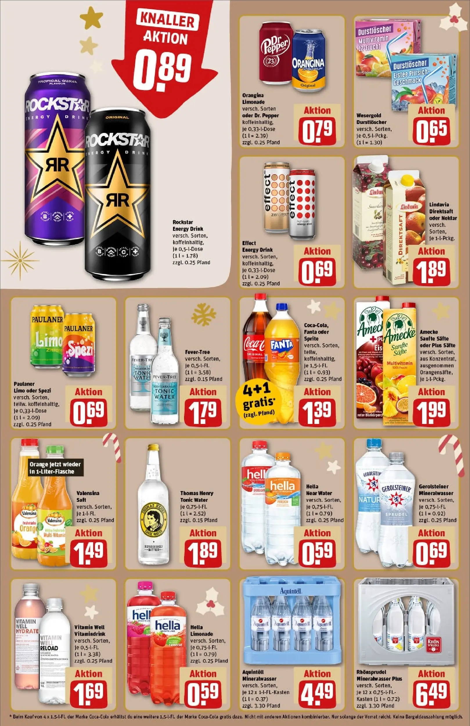 REWE Prospekt ab 23.11.2025 zum Blättern » Angebote | Seite: 24 | Produkte: Durstloscher, Fanta, Energy, Valensina