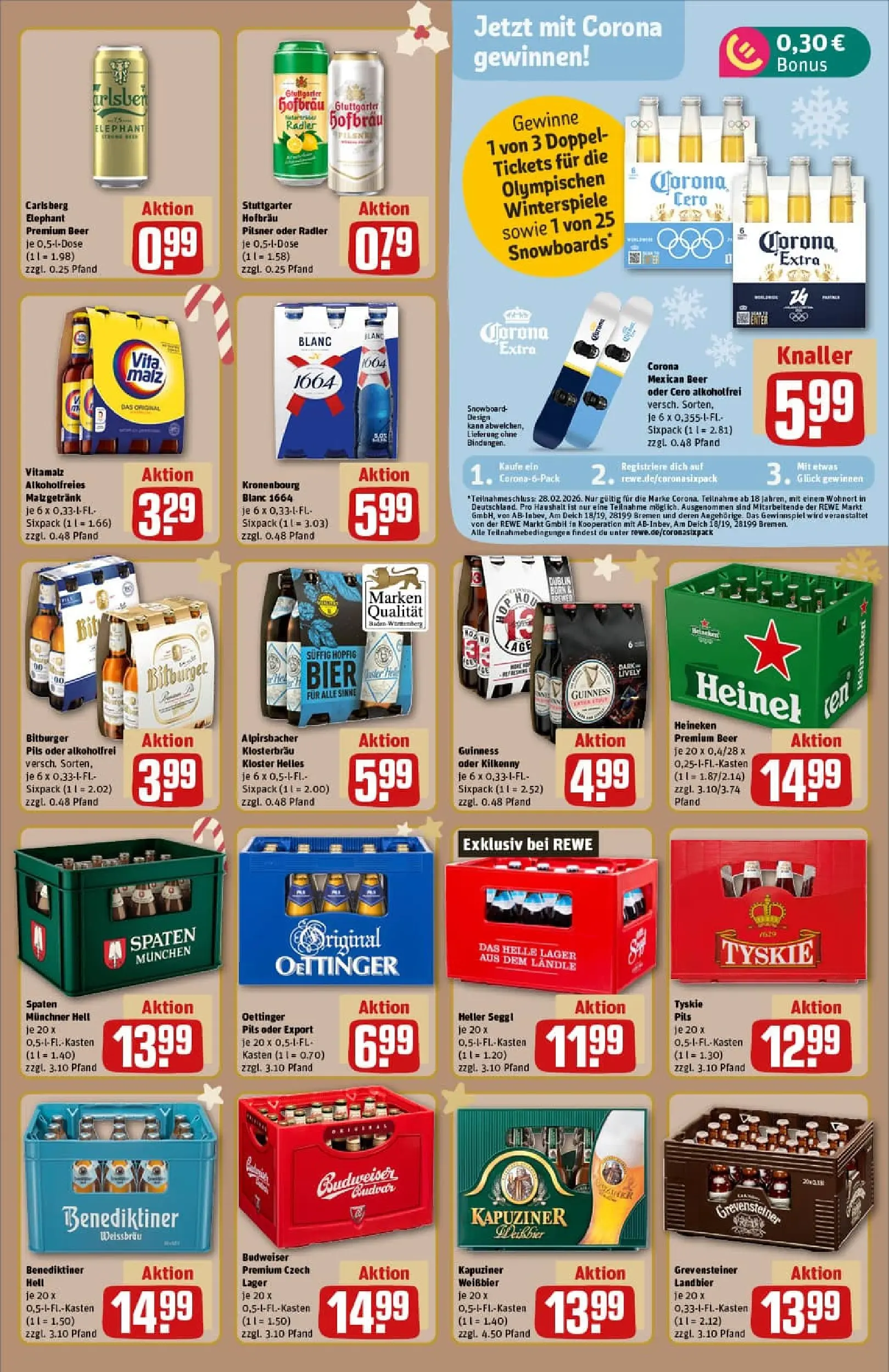 REWE Prospekt ab 23.11.2025 zum Blättern » Angebote | Seite: 23 | Produkte: Bitburger, Carlsberg, Pils, Benediktiner hell