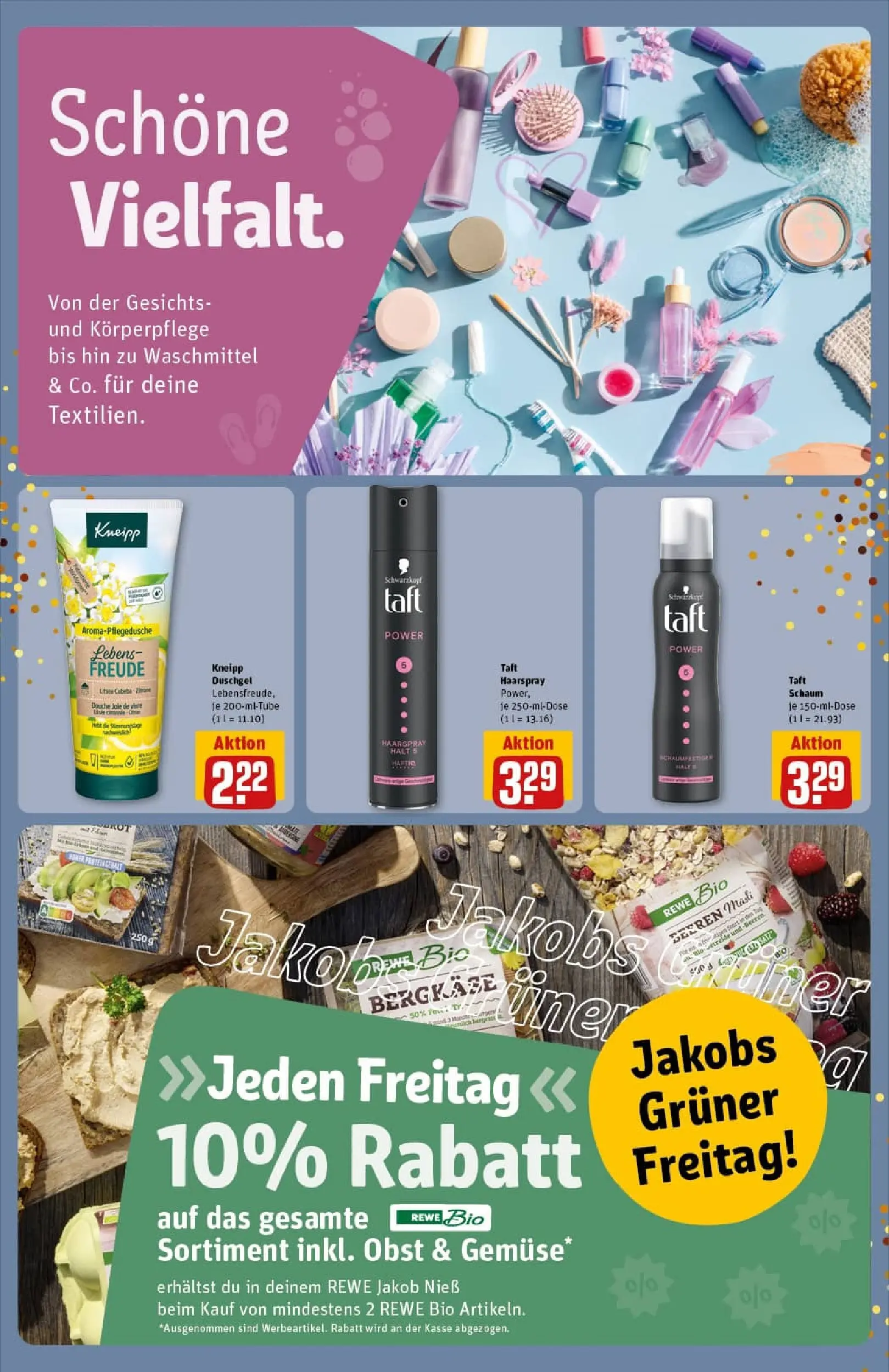REWE Prospekt ab 23.11.2025 zum Blättern » Angebote | Seite: 5 | Produkte: Haarspray, Duschgel, Obst, Waschmittel