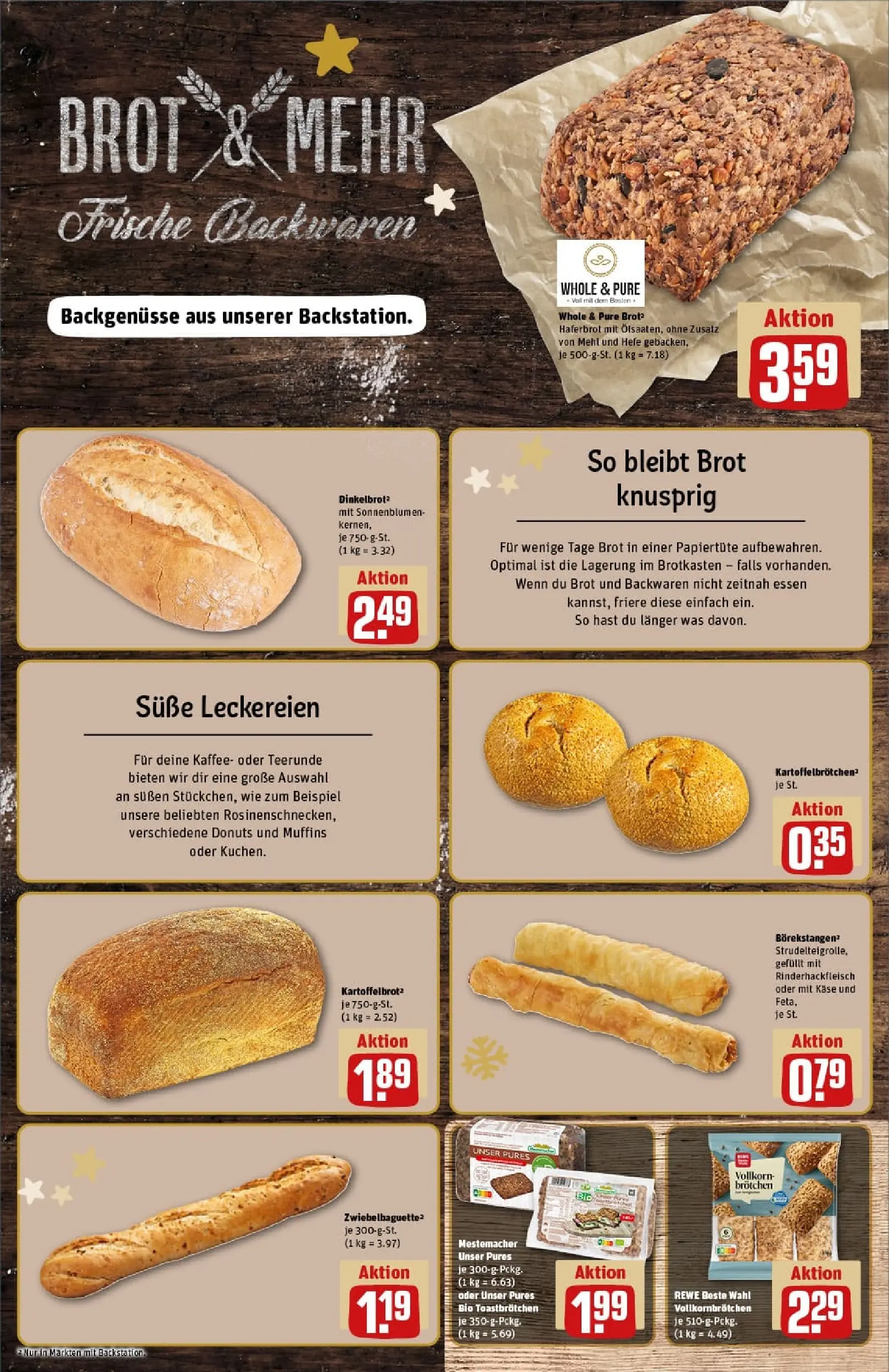 REWE Prospekt ab 23.11.2025 zum Blättern » Angebote | Seite: 17 | Produkte: Mehl, Käse, Baguette, Brot