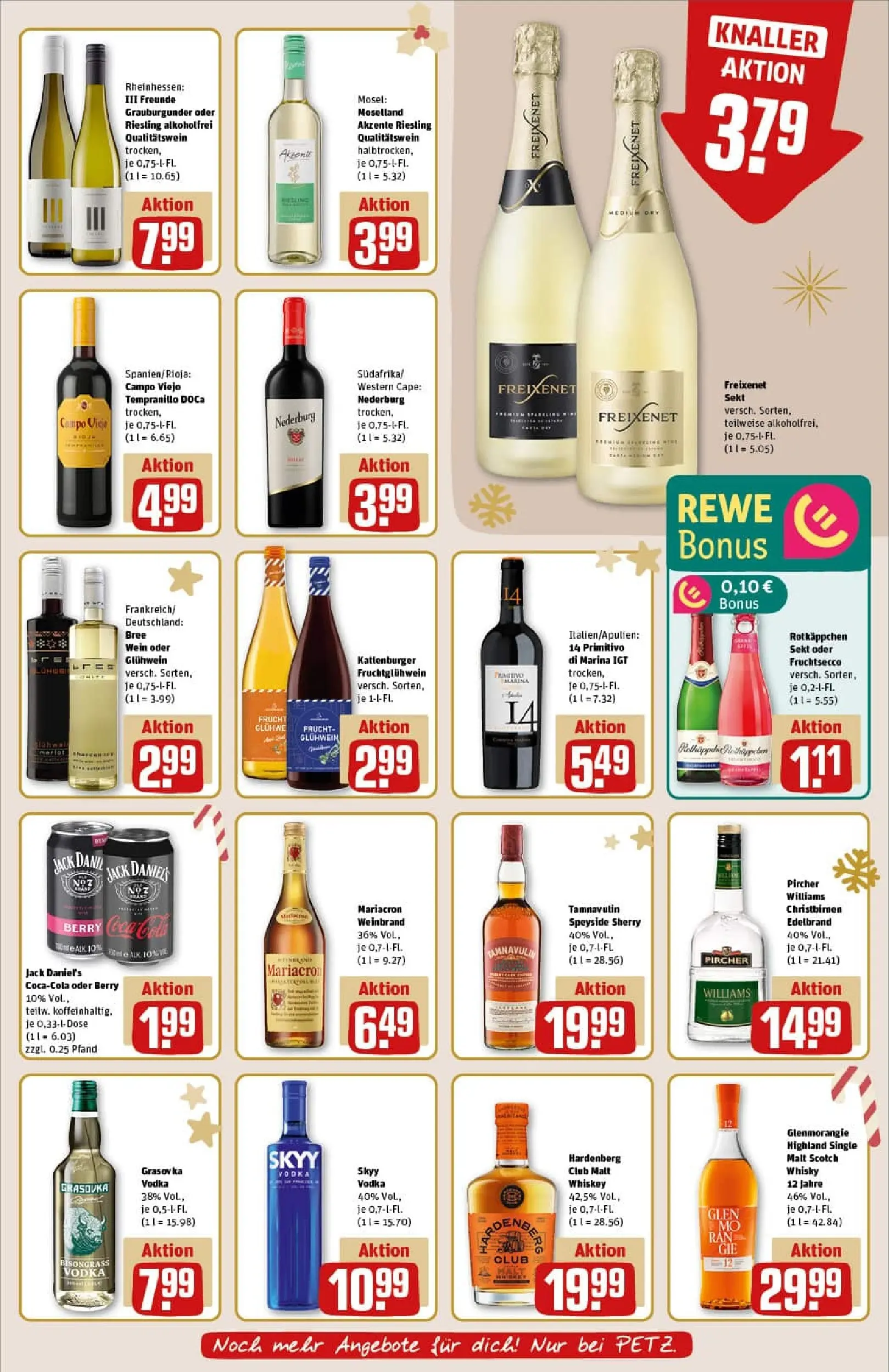 REWE Prospekt ab 23.11.2025 zum Blättern » Angebote | Seite: 19 | Produkte: Sekt, Bree, Jack Daniel's, Mariacron