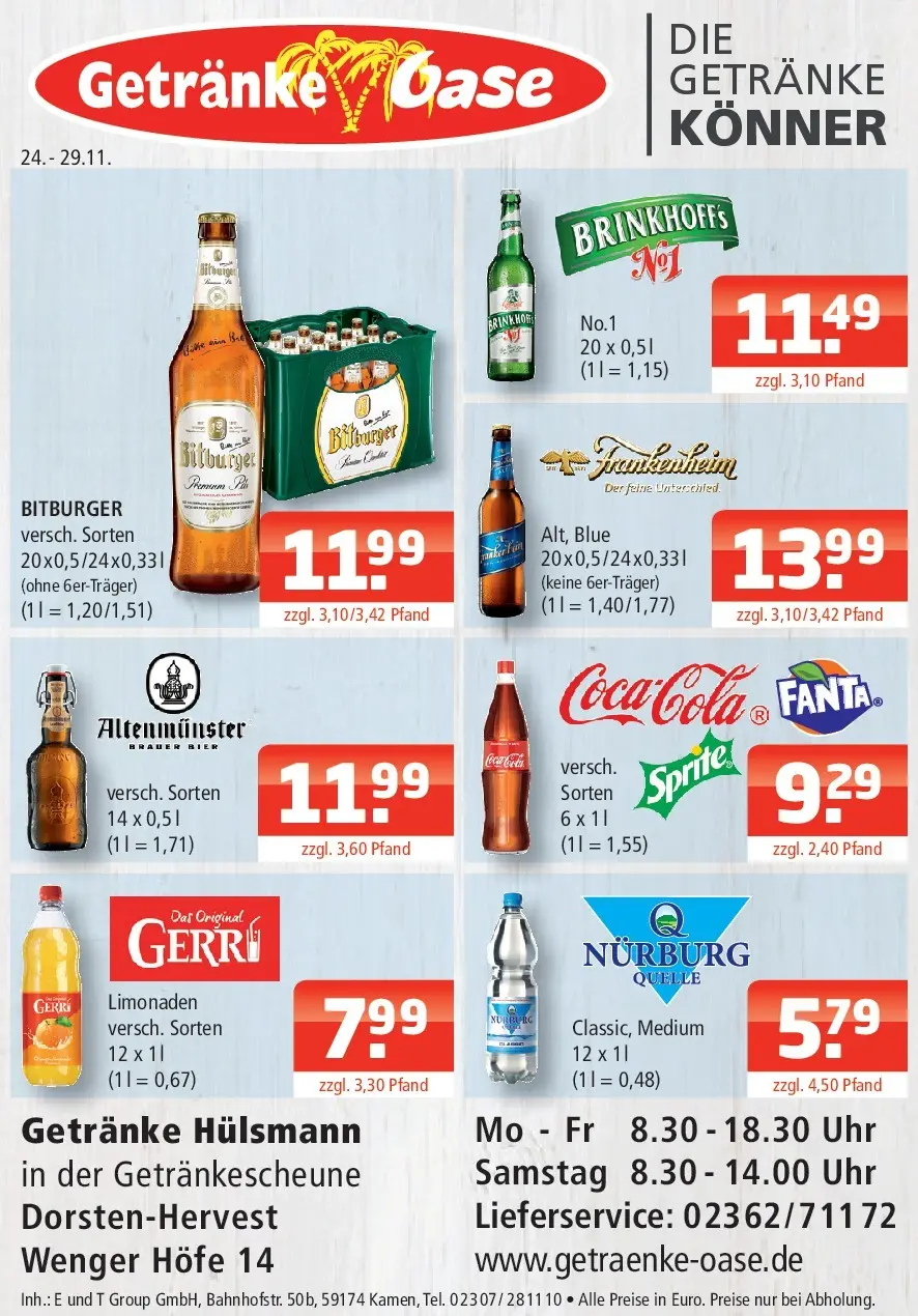 Entdecke - Getränke Oase: Getränkeangebote (ab 23.11.2025) zum Blättern | Seite: 1