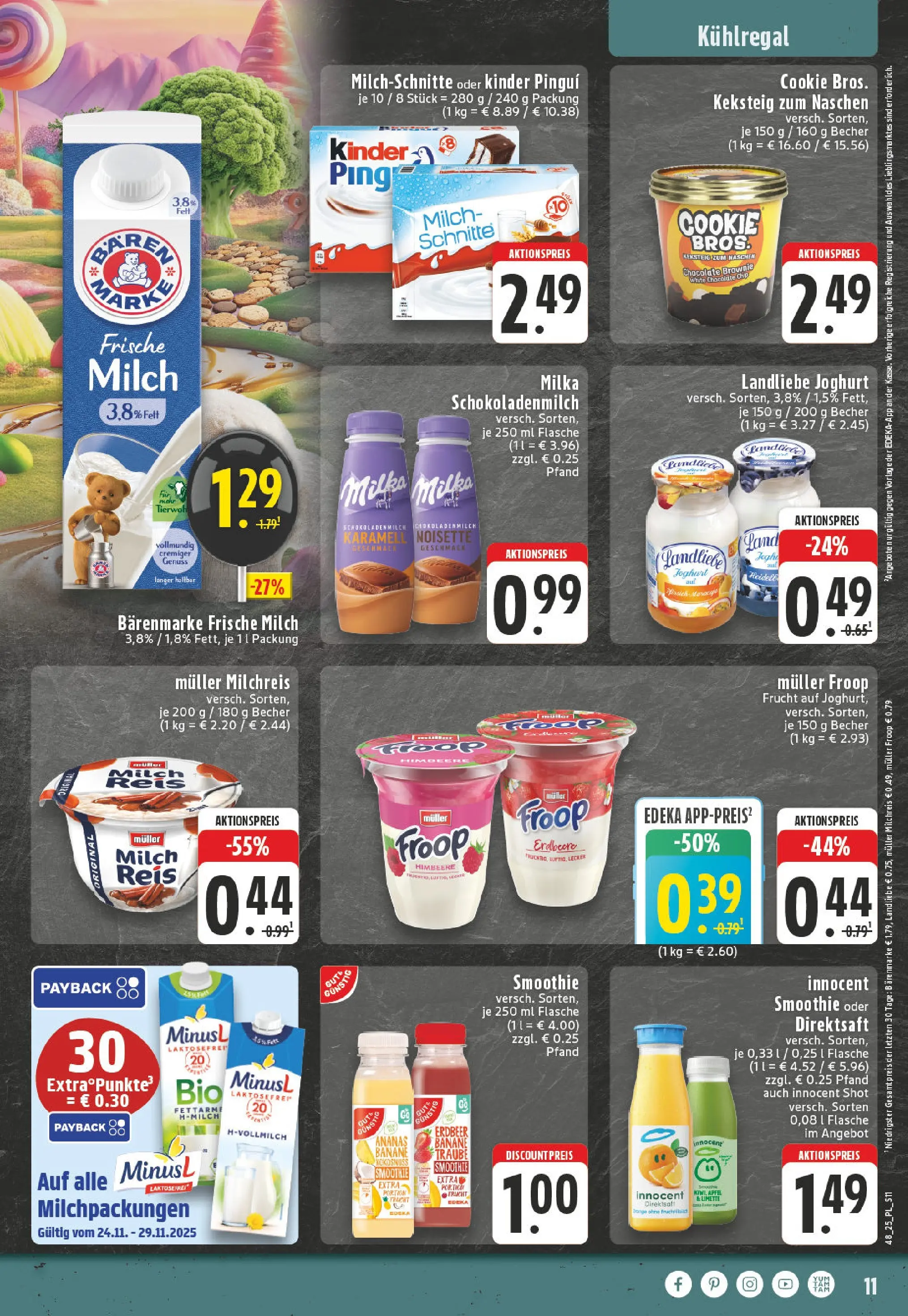 Edeka prospekt Castrop-Rauxel	 (ab 23.11.2025) » Angebote Online | Seite: 11 | Produkte: Milch, Ananas, Himbeere, Reis