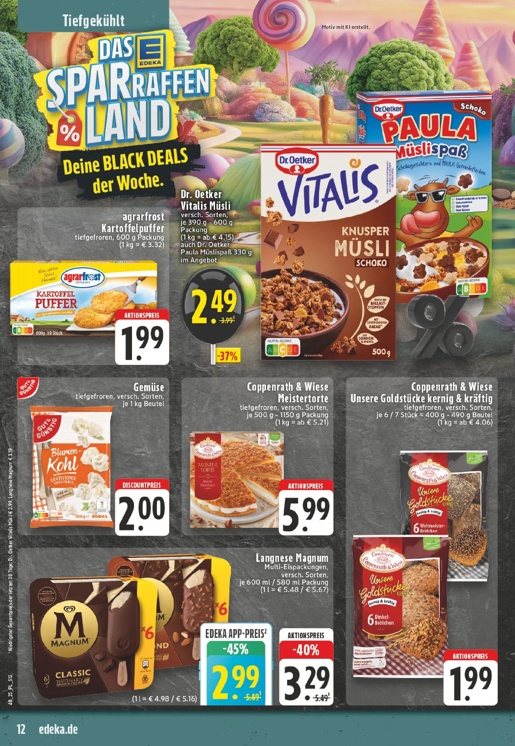 Edeka prospekt Castrop-Rauxel	 (ab 23.11.2025) » Angebote Online | Seite: 12 | Produkte: Musli, Langnese, Blumen, Gemüse