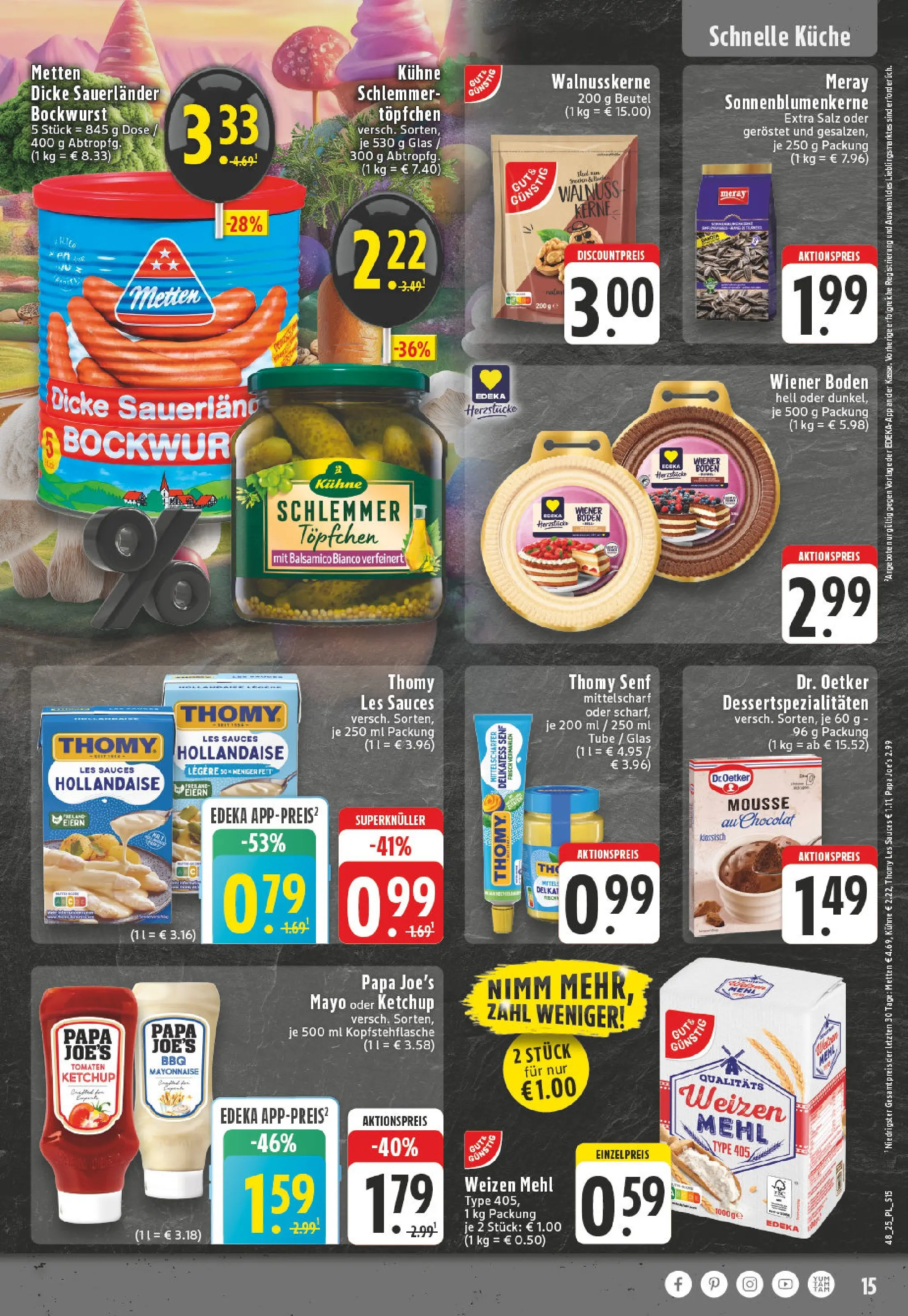 Edeka prospekt Castrop-Rauxel	 (ab 23.11.2025) » Angebote Online | Seite: 15 | Produkte: Dicke sauerlander bockwurst, Mehl, Balsamico, Küche