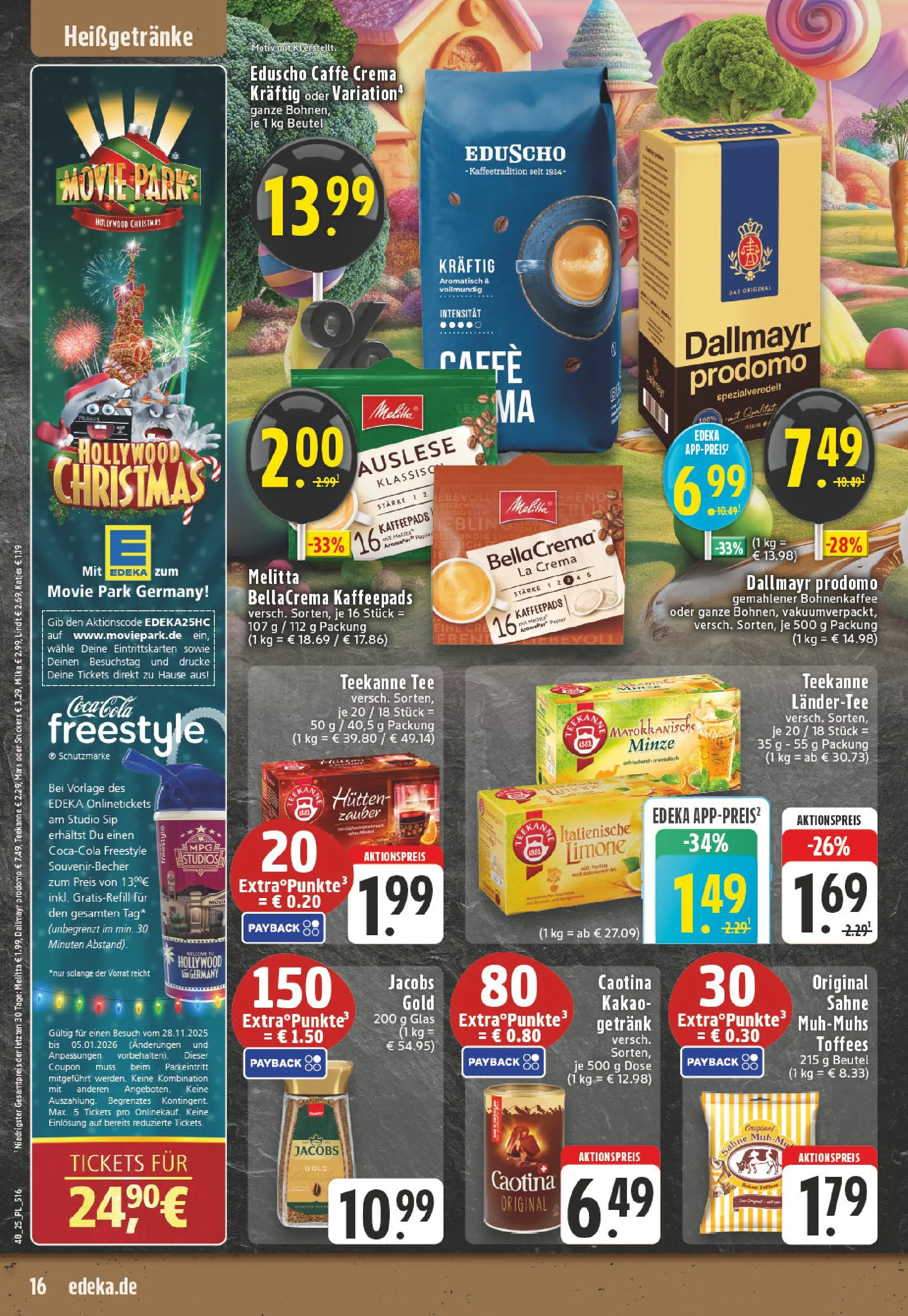 Edeka prospekt Castrop-Rauxel	 (ab 23.11.2025) » Angebote Online | Seite: 16 | Produkte: Kaffeepads, Teekanne, Tee, Eduscho