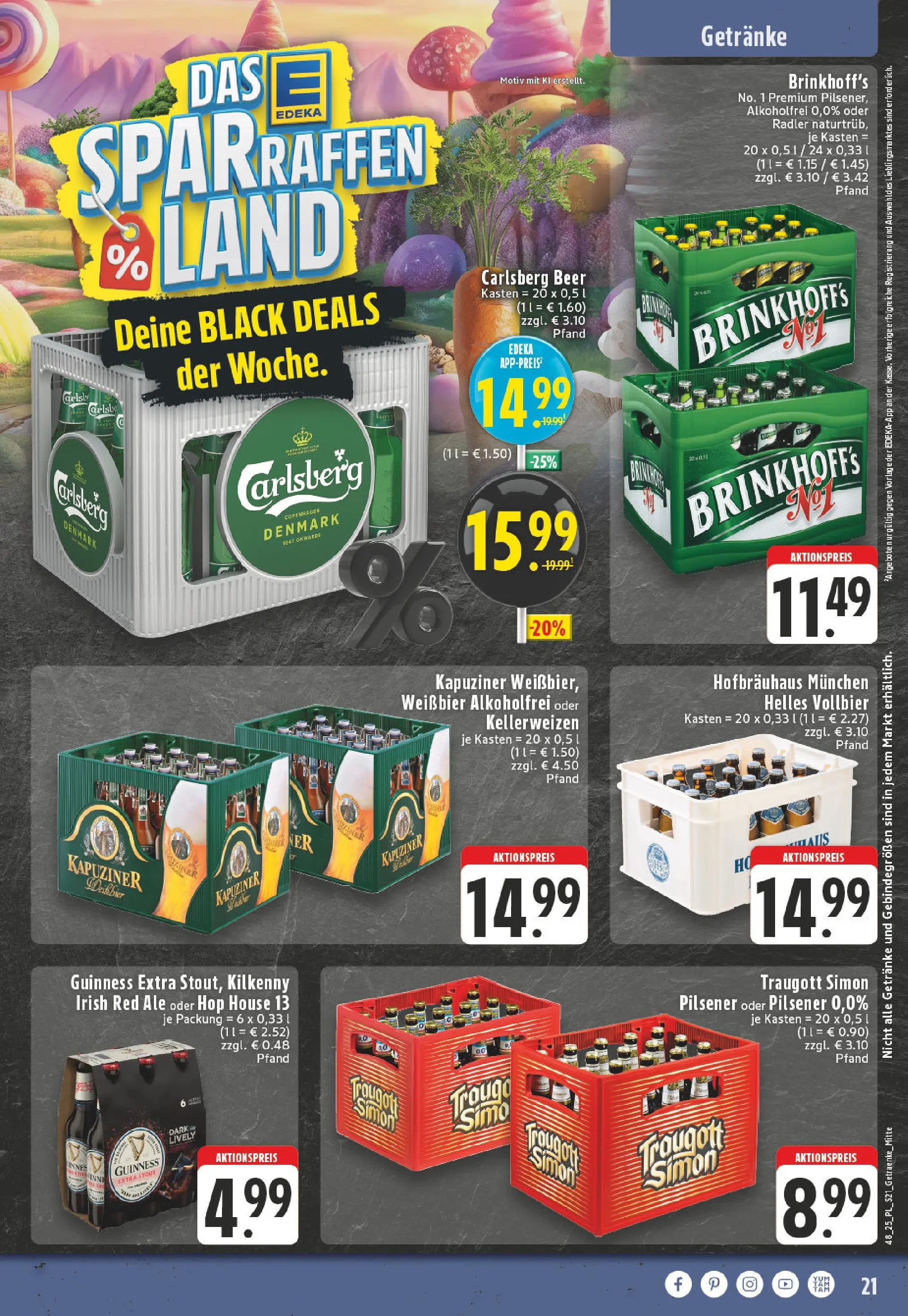 Edeka prospekt Castrop-Rauxel	 (ab 23.11.2025) » Angebote Online | Seite: 21 | Produkte: Carlsberg, Weißbier, Radler