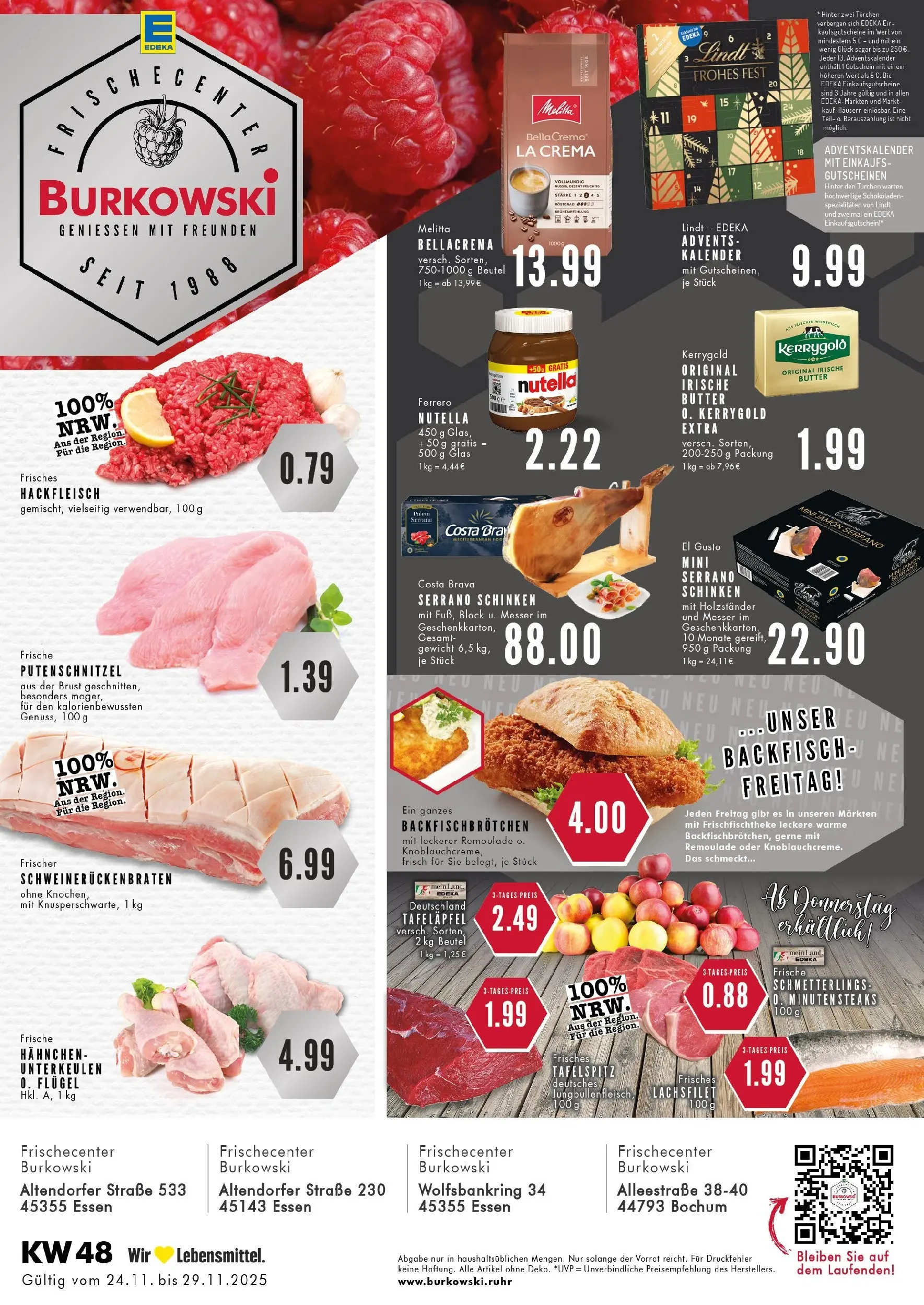 Edeka prospekt Essen	 (ab 23.11.2025) » Angebote Online | Seite: 1 | Produkte: Gewicht, Apple, Steak, Hackfleisch