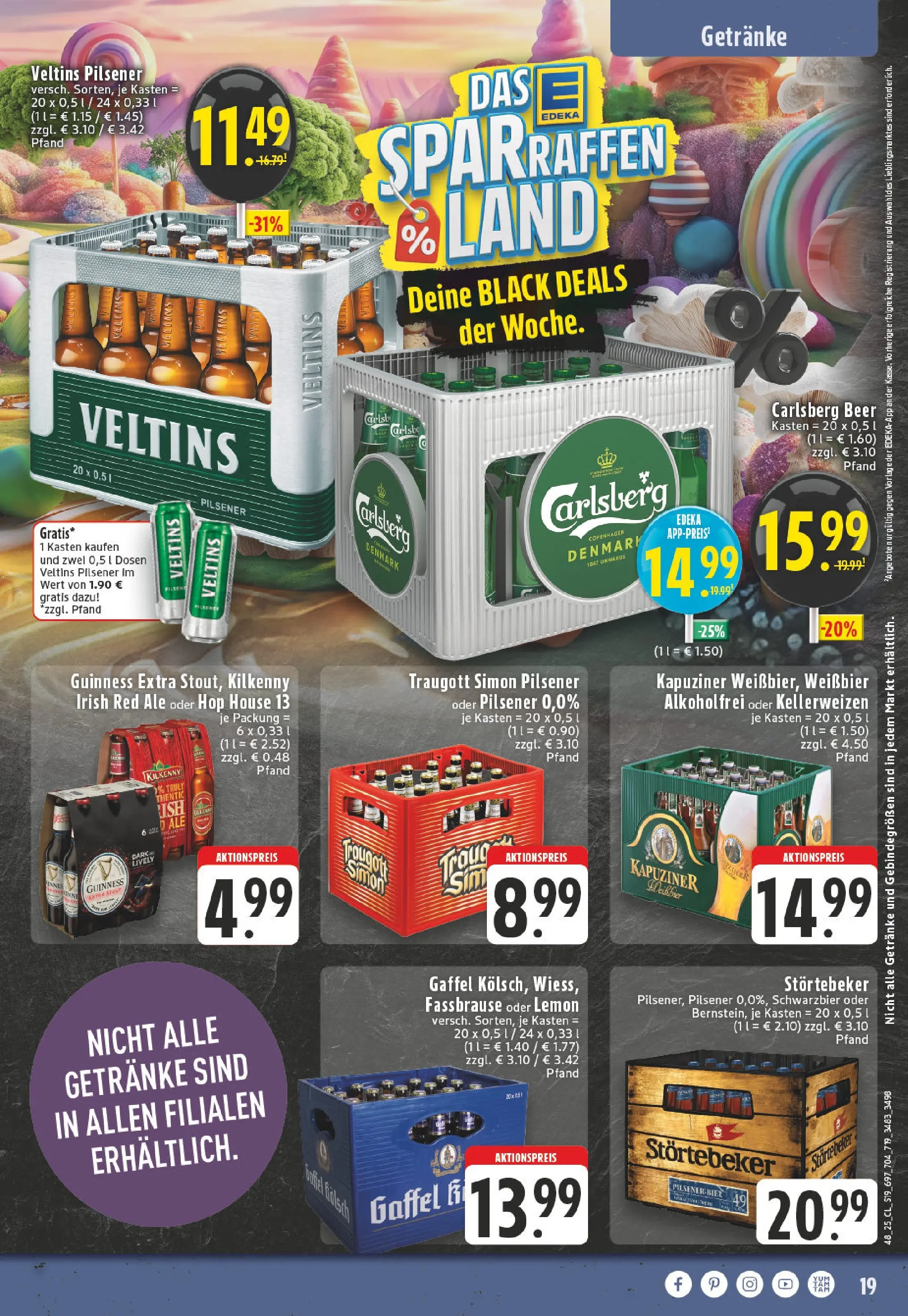 Edeka prospekt Bonn	 (ab 23.11.2025) » Angebote Online | Seite: 19 | Produkte: Carlsberg, Weißbier, Fassbrause, Veltins