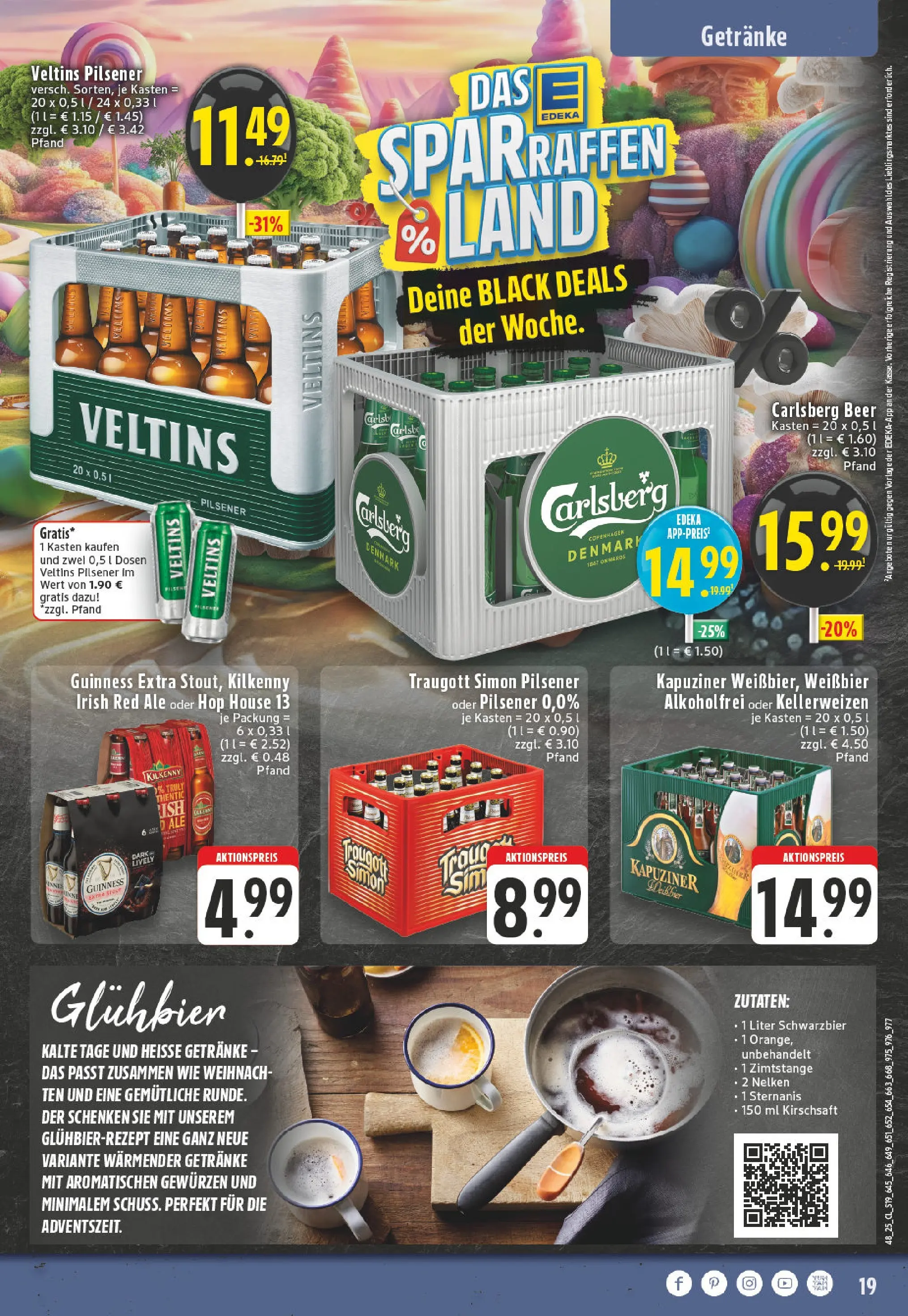 Edeka prospekt Duisburg Homberg-Hochheide	 (ab 23.11.2025) » Angebote Online | Seite: 19 | Produkte: Carlsberg, Weißbier, Veltins