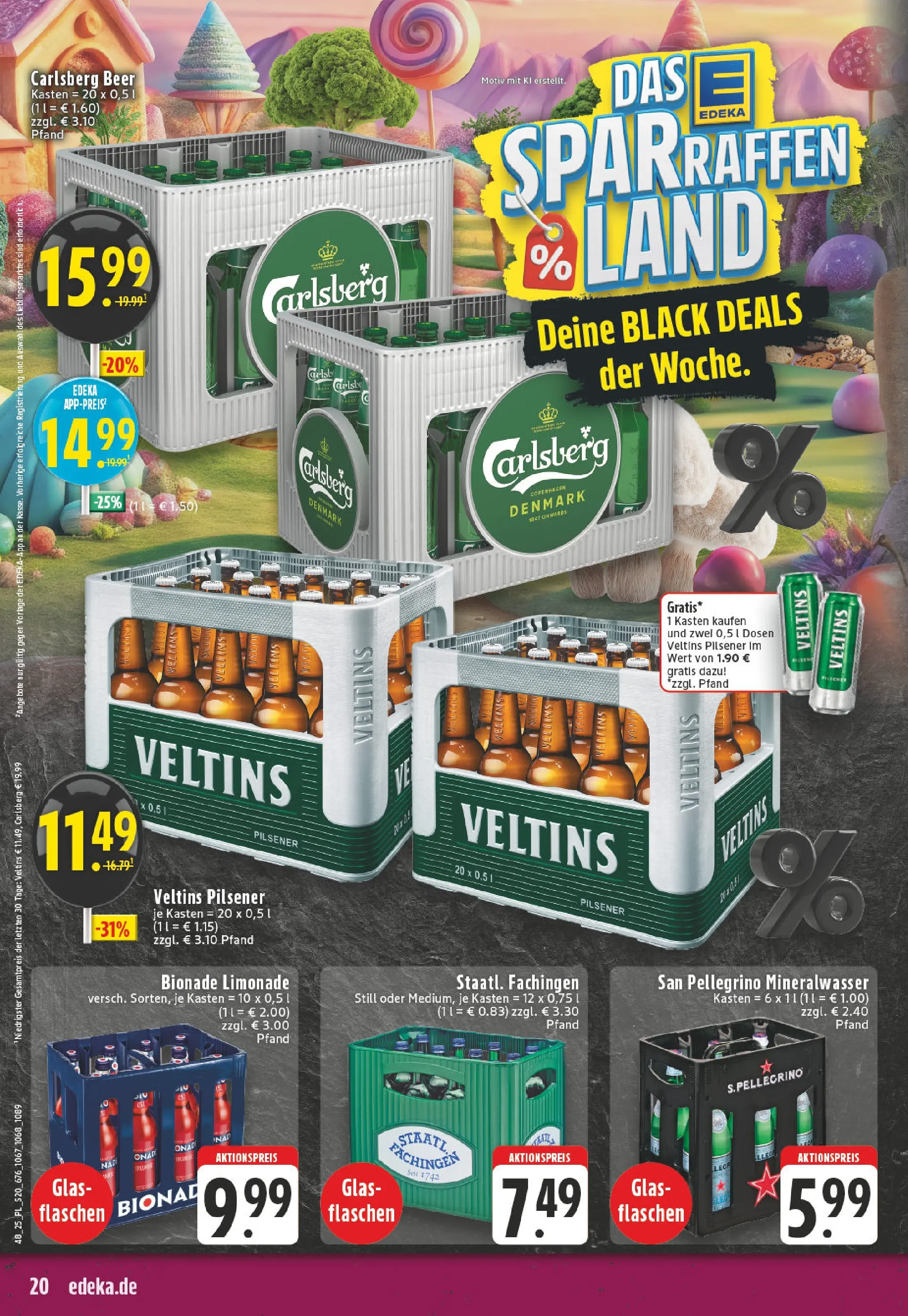 Edeka prospekt Linnich	 (ab 23.11.2025) » Angebote Online | Seite: 20 | Produkte: Limonade, Bionade, Mineralwasser, Veltins