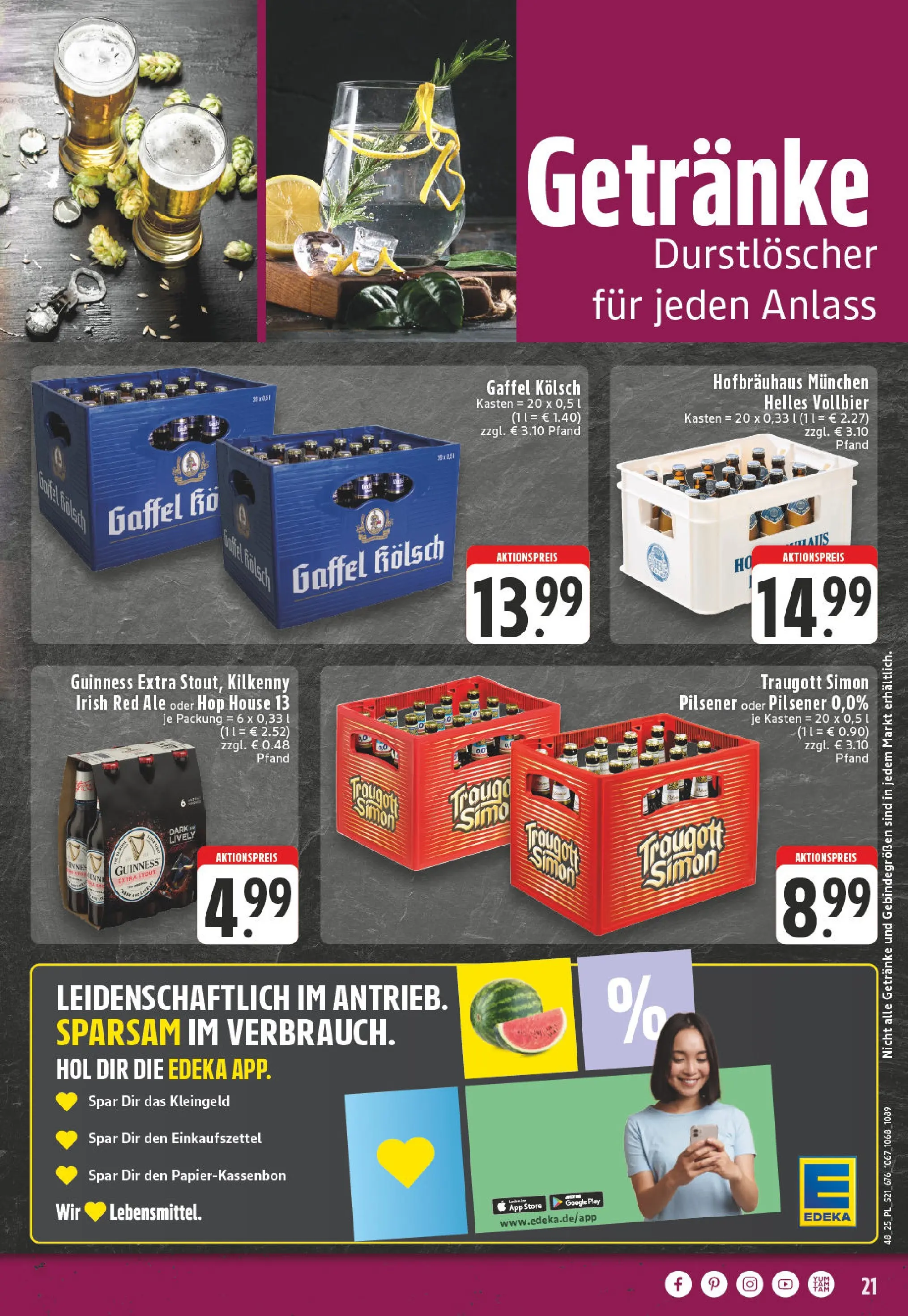 Edeka prospekt Linnich	 (ab 23.11.2025) » Angebote Online | Seite: 21 | Produkte: Durstloscher