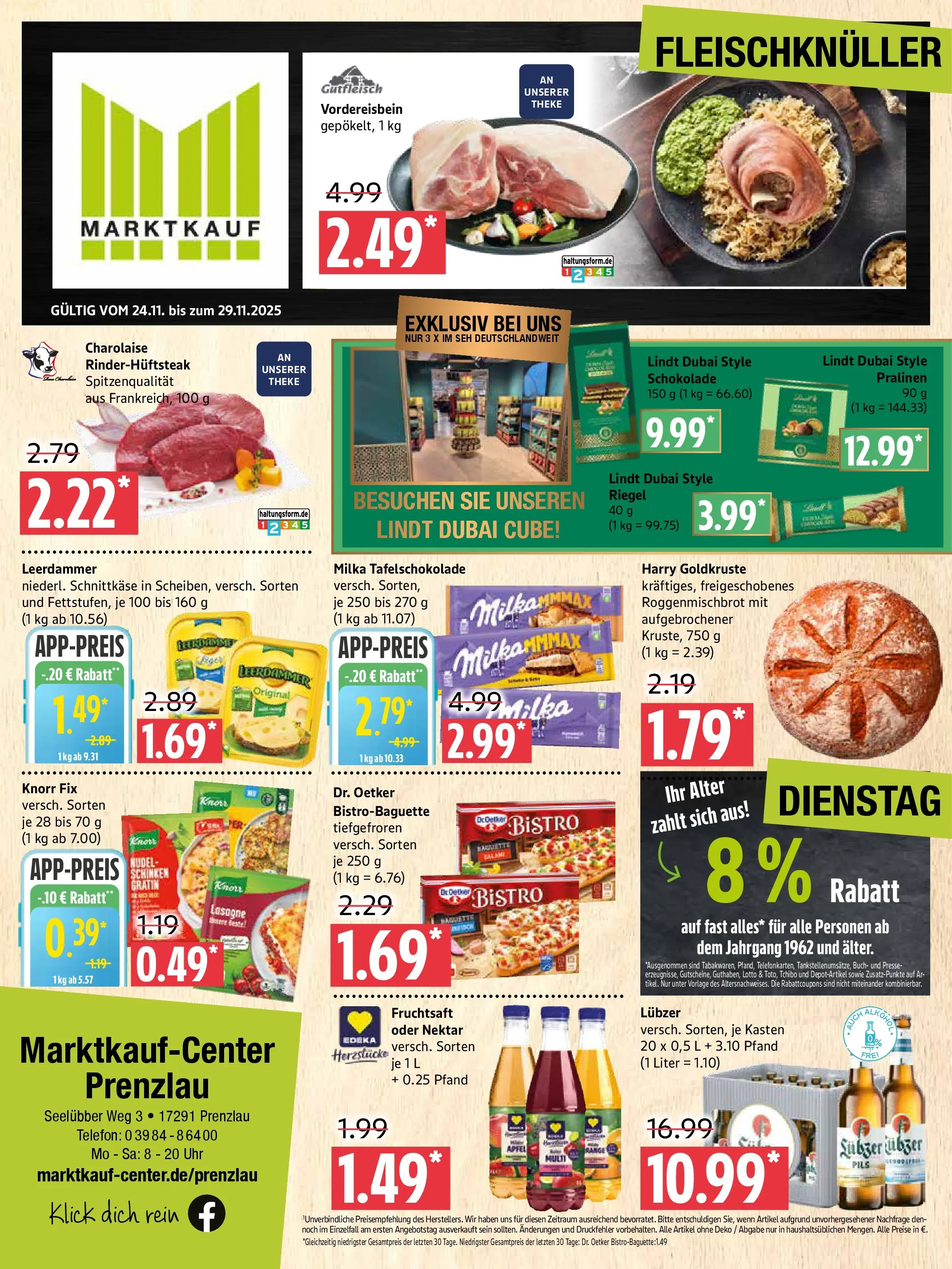 Edeka prospekt Prenzlau	 (ab 23.11.2025) » Angebote Online | Seite: 1 | Produkte: Schokolade, Baguette, Milka, Uhr