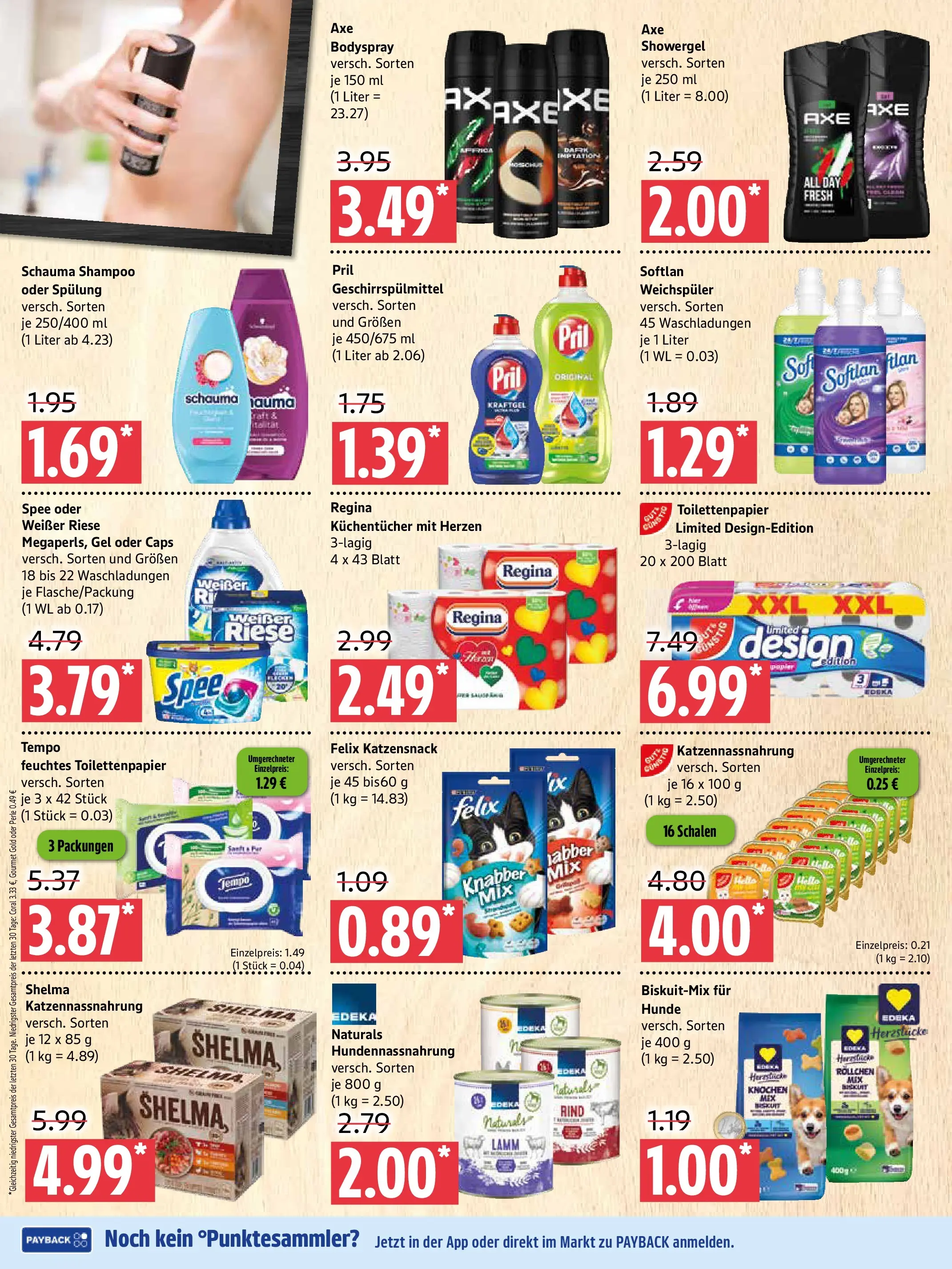 Edeka prospekt Prenzlau	 (ab 23.11.2025) » Angebote Online | Seite: 8 | Produkte: Shampoo, Geschirrspülmittel, Axe, Tempo