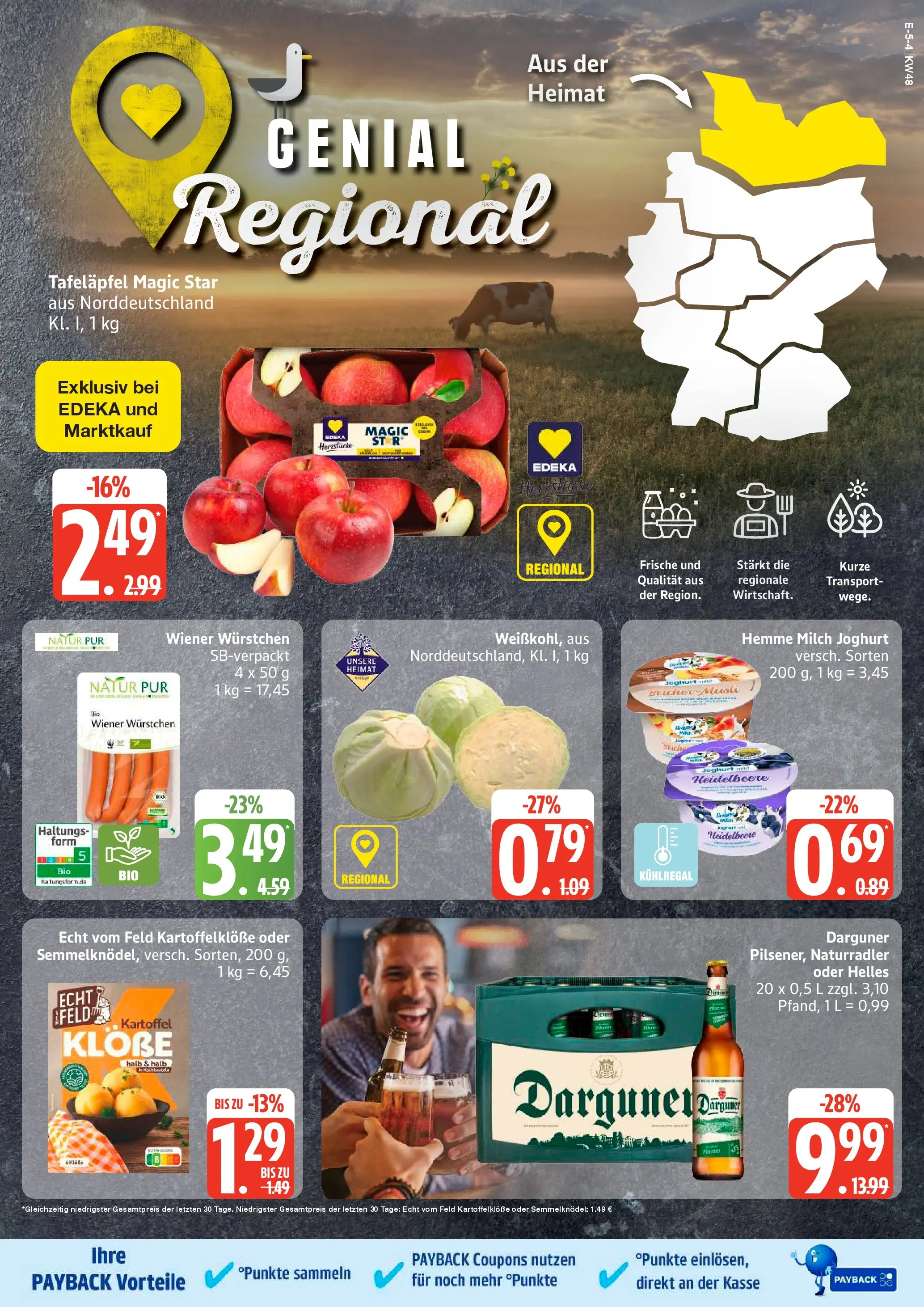 Edeka prospekt Neuruppin	 (ab 23.11.2025) » Angebote Online | Seite: 5 | Produkte: Wiener wurstchen, Milch, Joghurt