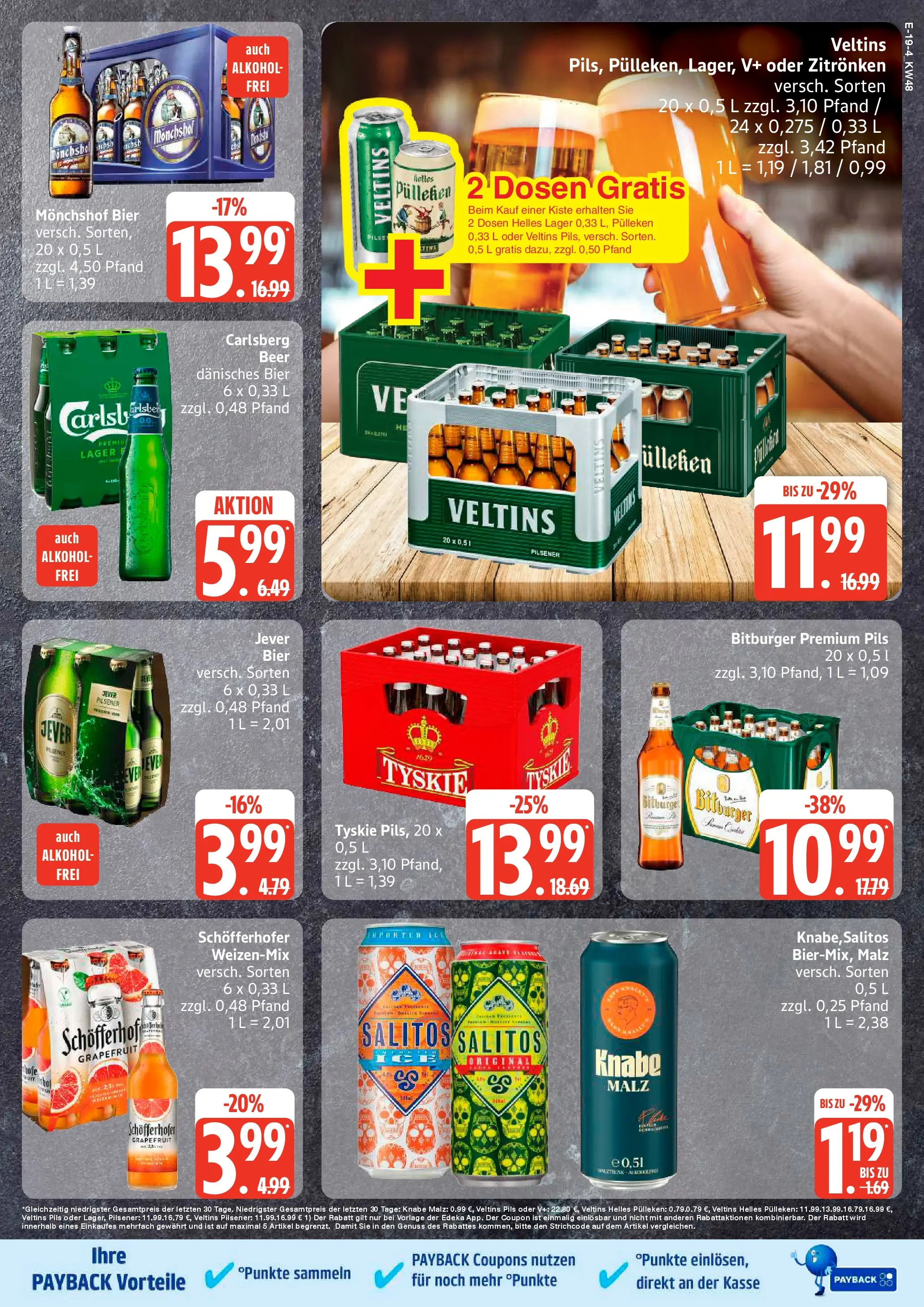 Edeka prospekt Neuruppin	 (ab 23.11.2025) » Angebote Online | Seite: 25 | Produkte: Helles pulleken, Monchshof, Carlsberg, Jever