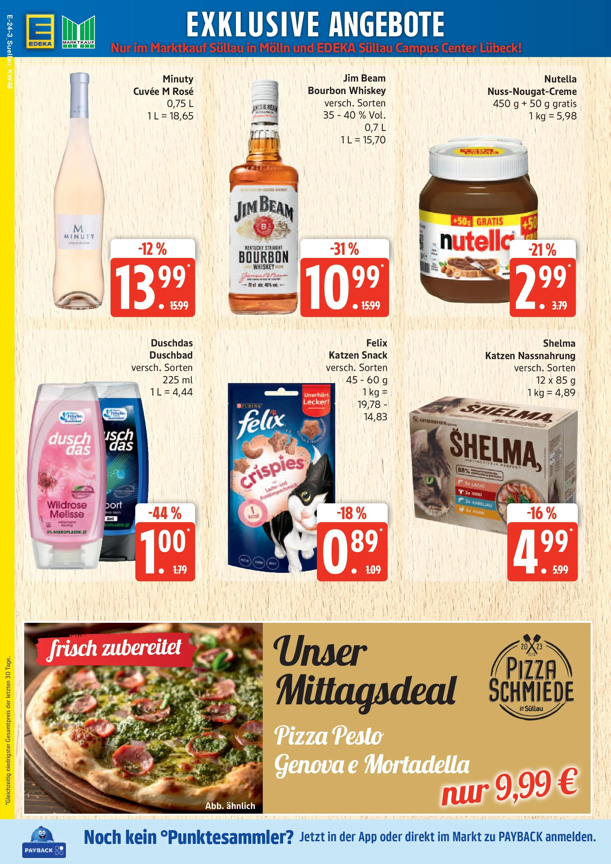Marktkauf - Marktkauf: Wochenangebote (ab 23.11.2025) » Angebote online | Seite: 30 | Produkte: Jim beam, Nutella, Pizza, Bourbon