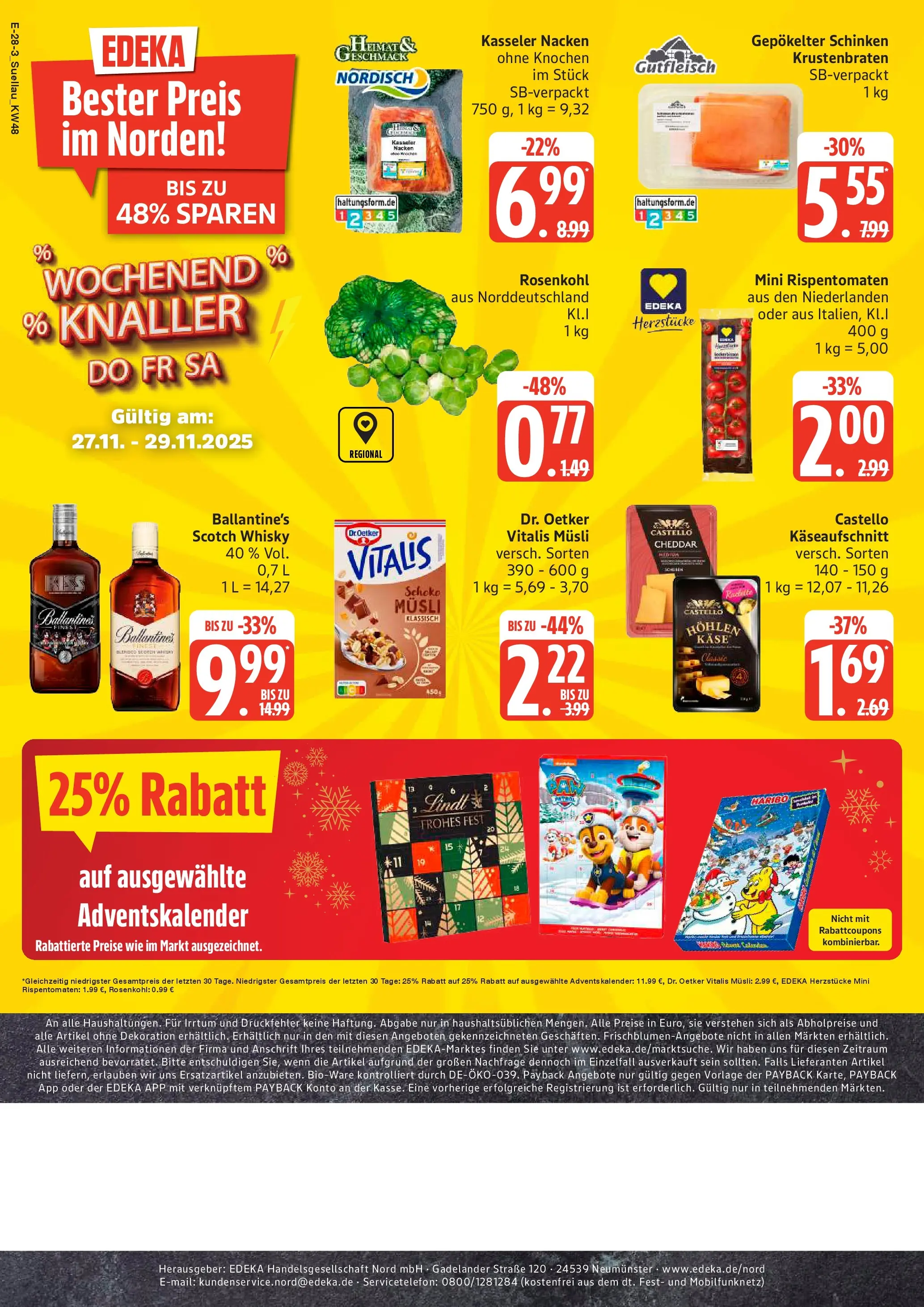 Marktkauf - Marktkauf: Wochenangebote (ab 23.11.2025) » Angebote online | Seite: 34 | Produkte: Musli, Krustenbraten, Kasseler nacken, Lindt