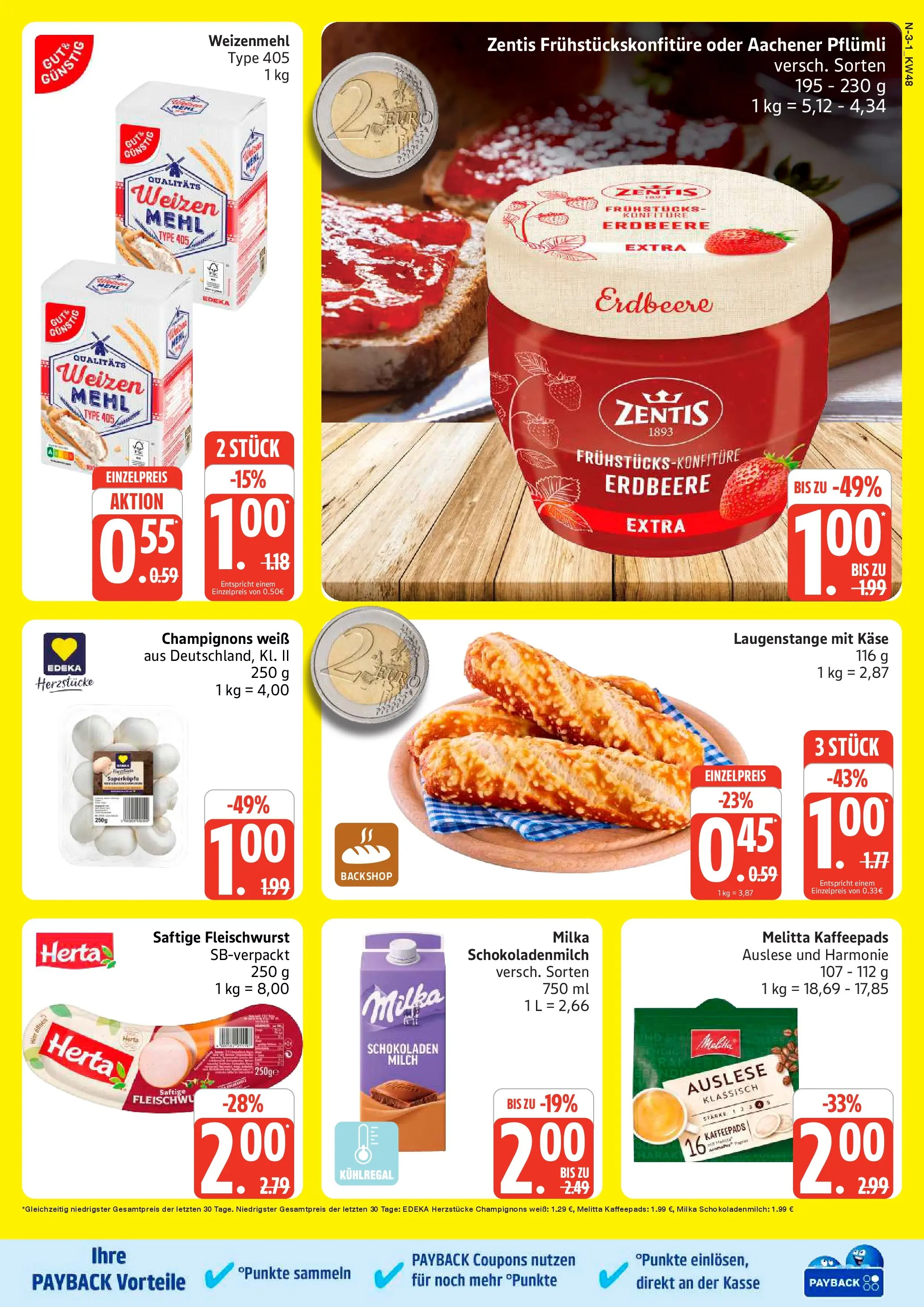 Marktkauf - Marktkauf: Wochenangebote (ab 23.11.2025) » Angebote online | Seite: 3 | Produkte: Kaffeepads, Milch, Milka, Champignons