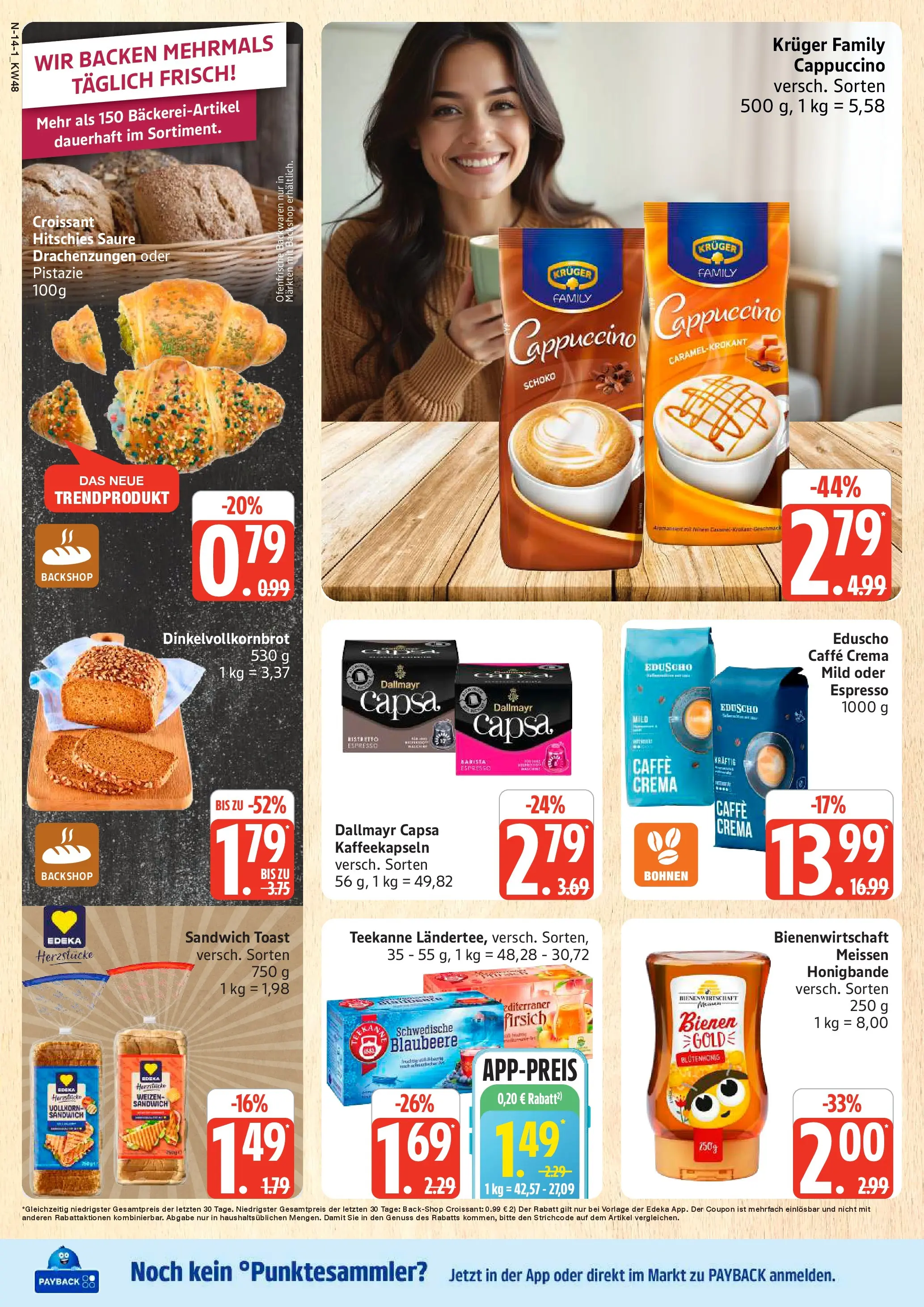 Marktkauf - Marktkauf: Wochenangebote (ab 23.11.2025) » Angebote online | Seite: 14 | Produkte: Toast, Ofenfrische, Teekanne, Dallmayr capsa