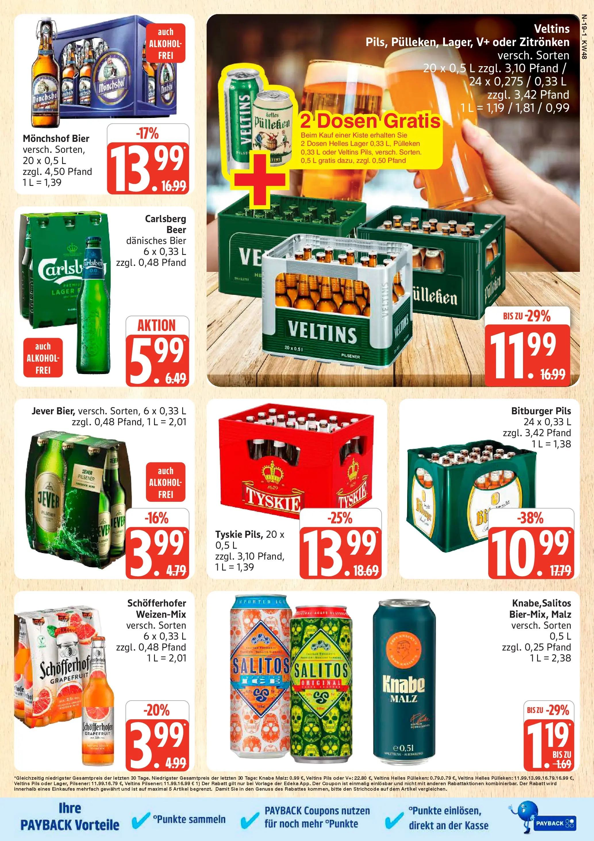 Marktkauf - Marktkauf: Wochenangebote (ab 23.11.2025) » Angebote online | Seite: 19 | Produkte: Tyskie, Bier, Pils, Veltins