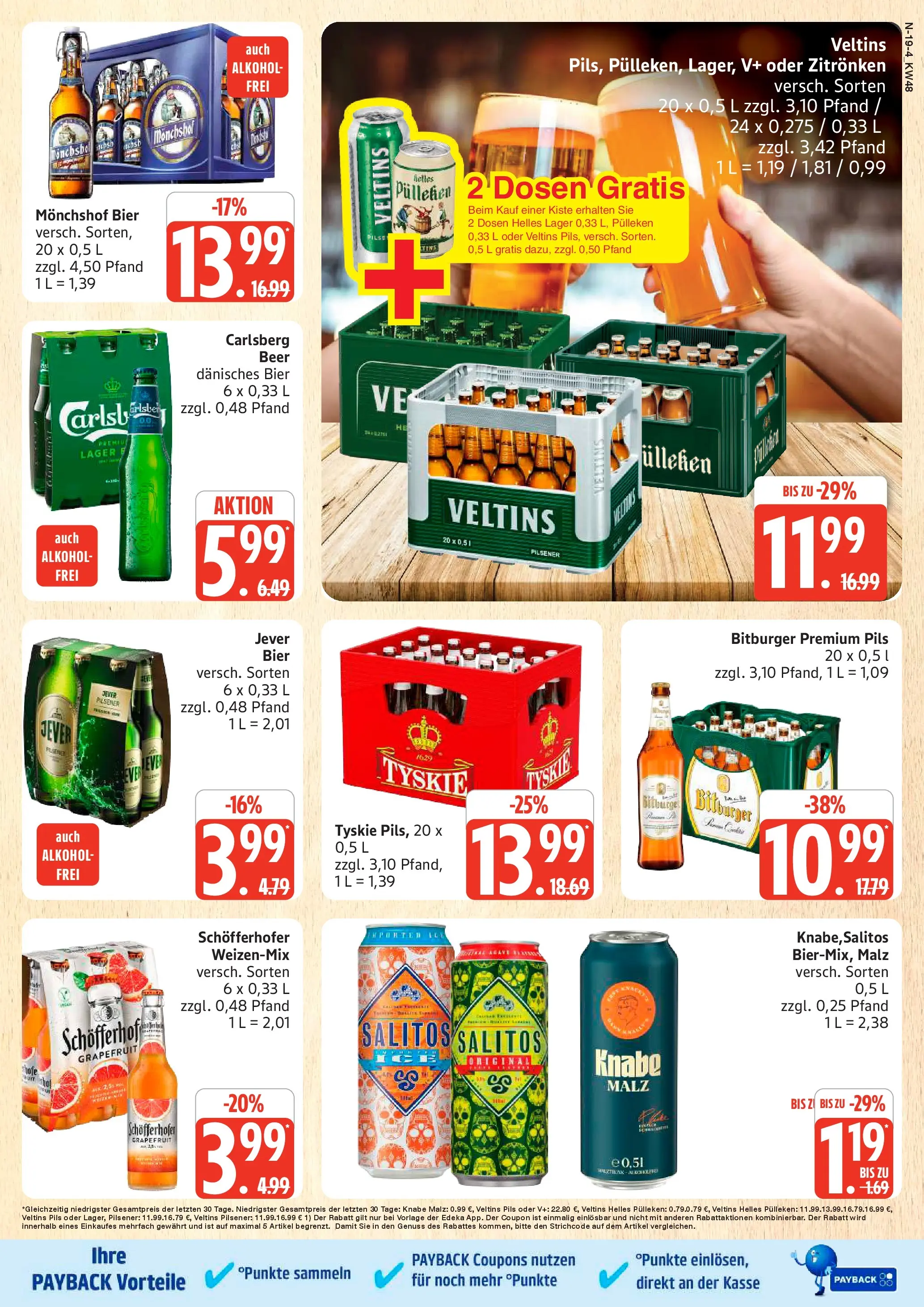 Marktkauf - Marktkauf: Wochenangebote (ab 23.11.2025) » Angebote online | Seite: 19 | Produkte: Helles pulleken, Bitburger, Monchshof, Grapefruit