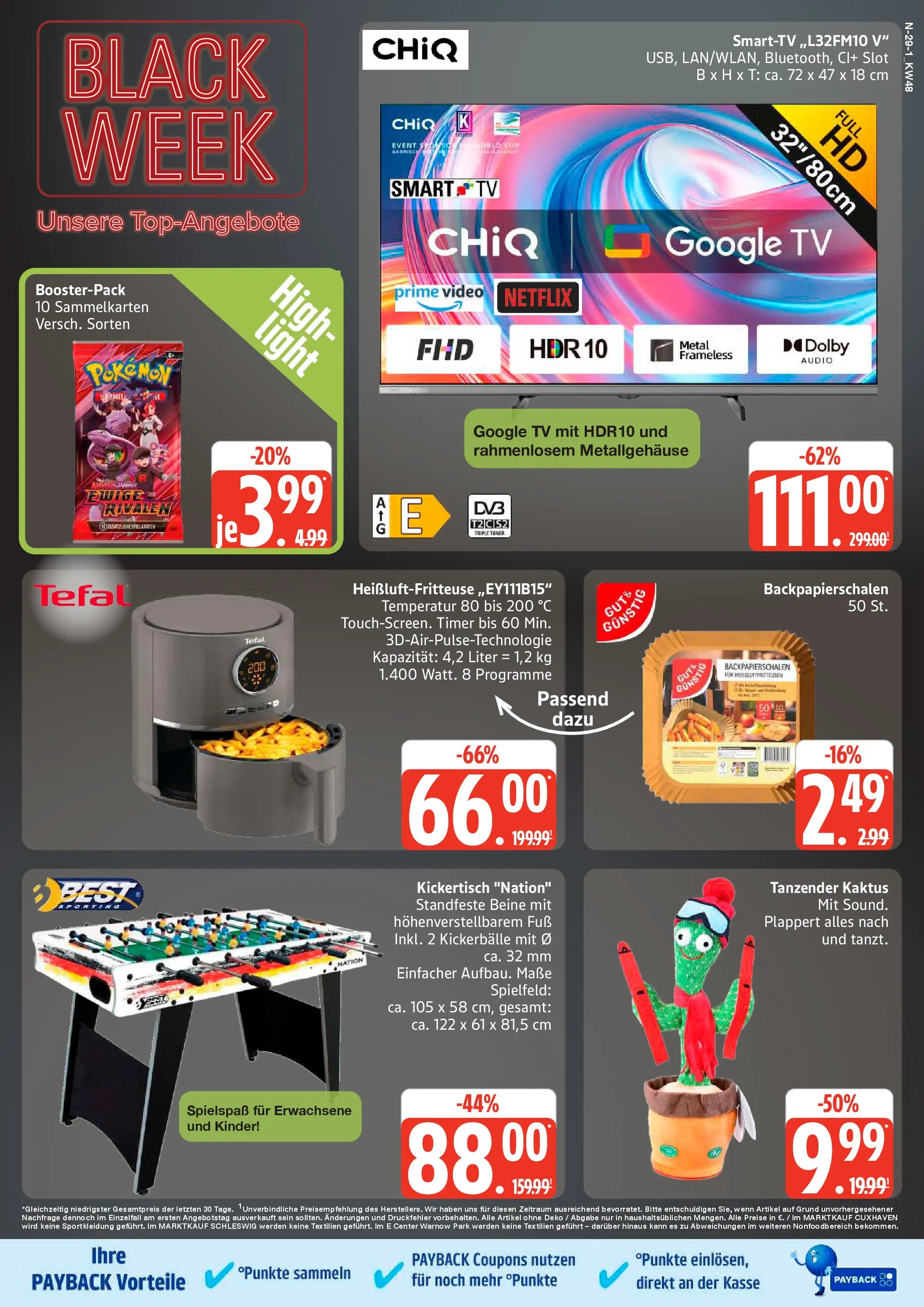 Marktkauf - Marktkauf: Wochenangebote (ab 23.11.2025) » Angebote online | Seite: 29 | Produkte: Smart TV, Heißluftfritteuse, Video, Audio