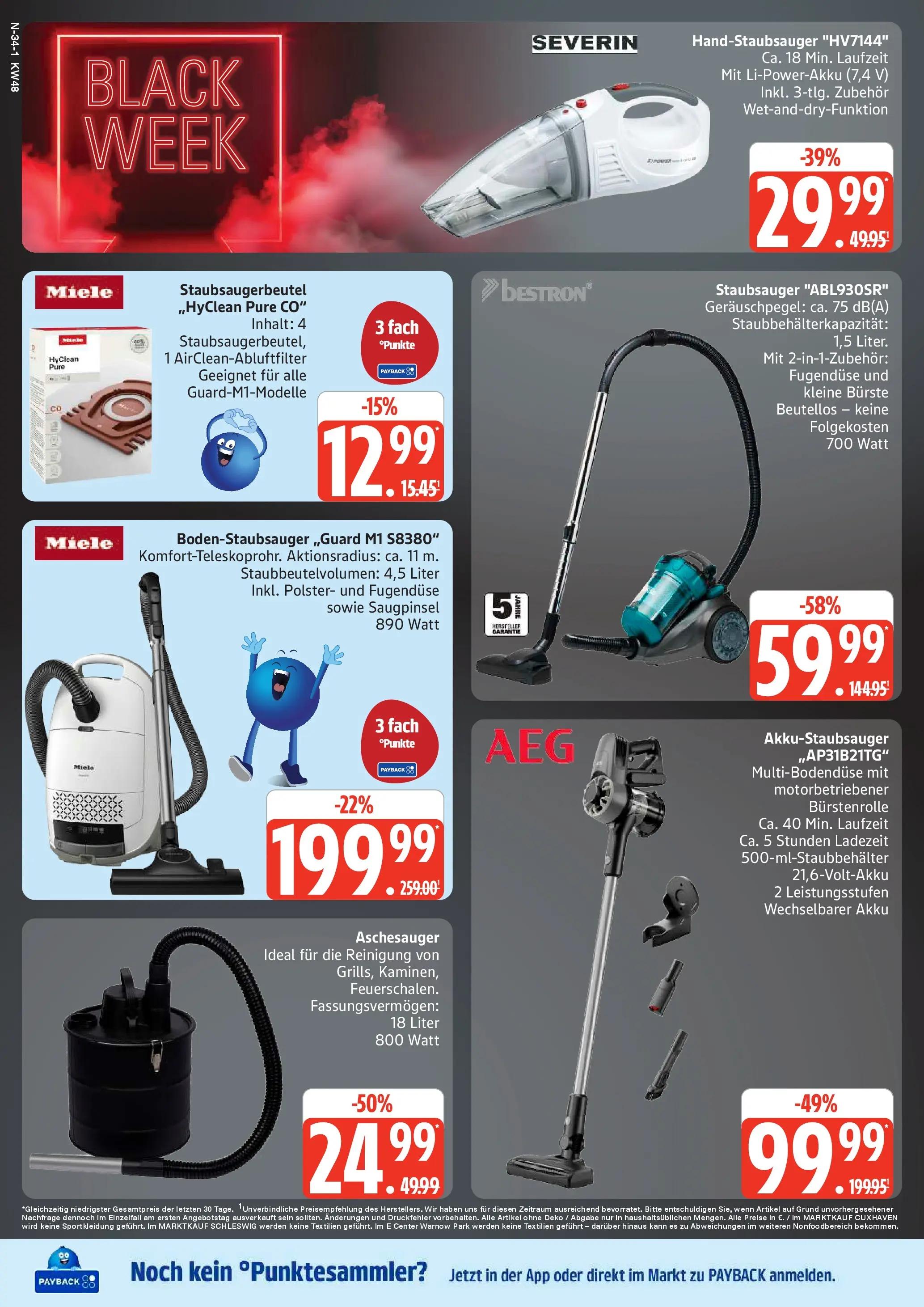 Marktkauf - Marktkauf: Wochenangebote (ab 23.11.2025) » Angebote online | Seite: 34 | Produkte: Miele, Staubsauger, Bürste