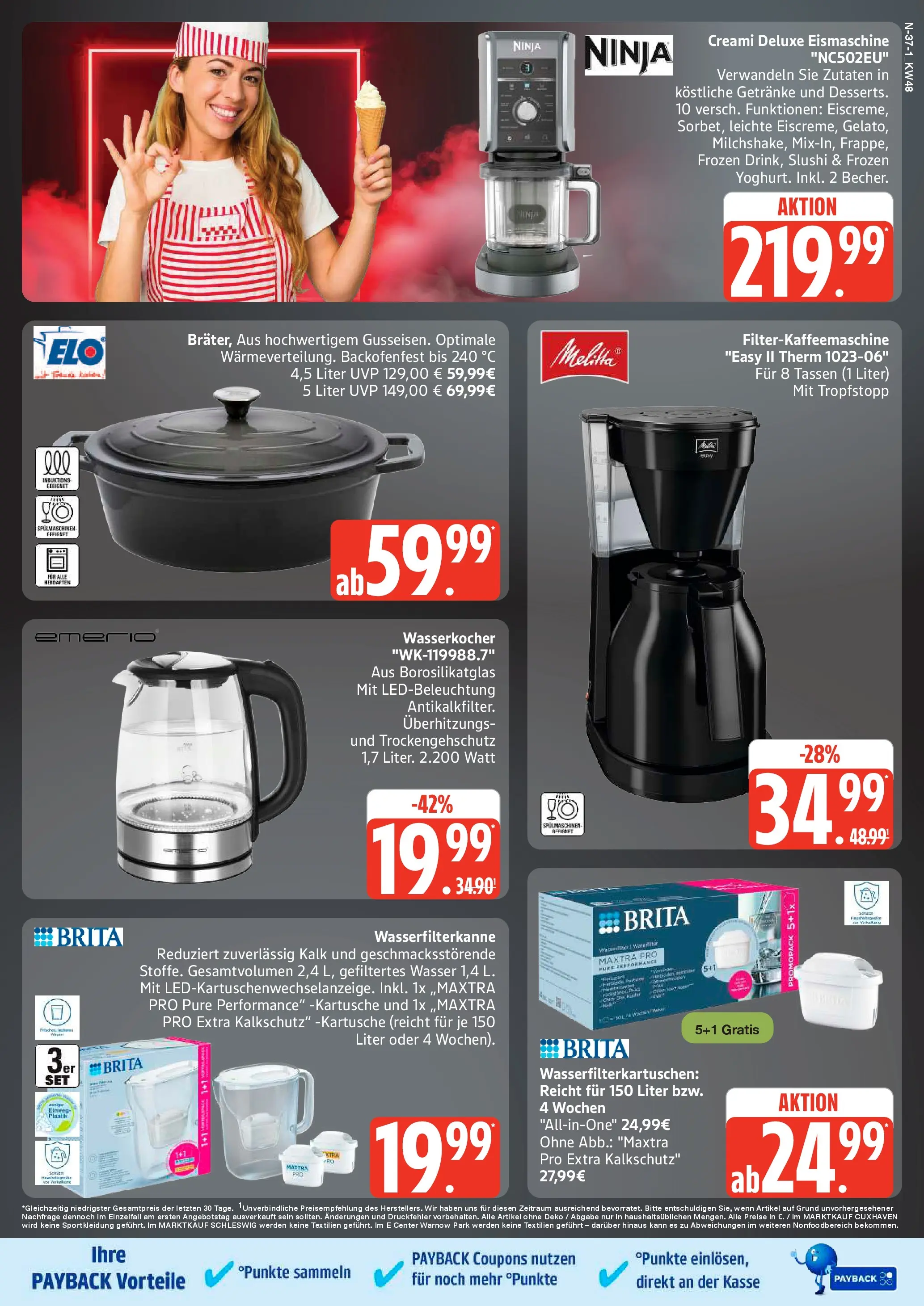 Marktkauf - Marktkauf: Wochenangebote (ab 23.11.2025) » Angebote online | Seite: 37 | Produkte: Wasserkocher, Wasser, Filterkaffeemaschine