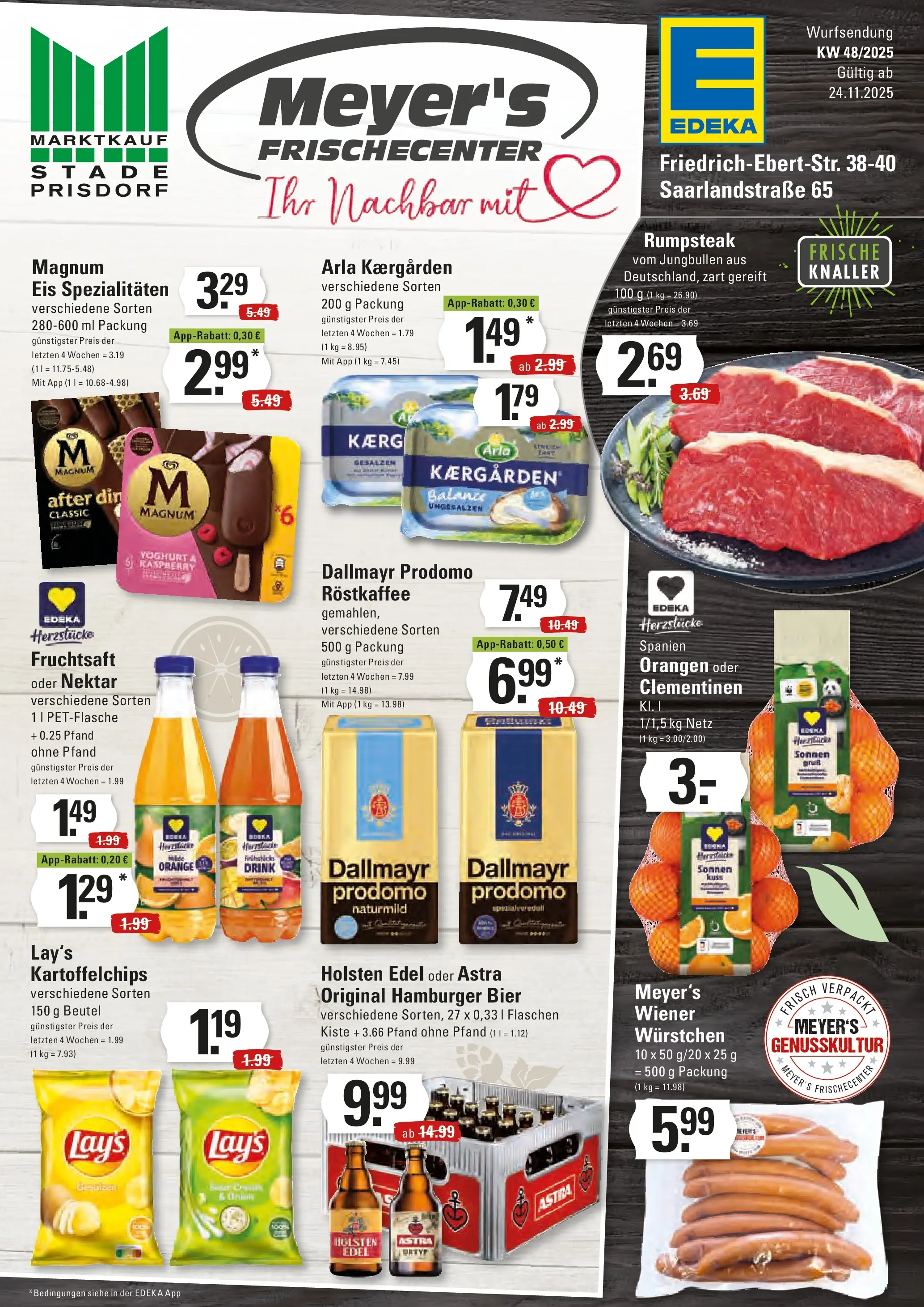 Edeka prospekt Stade	 (ab 23.11.2025) » Angebote Online | Seite: 1 | Produkte: Astra, Orangen, Holsten, Eis