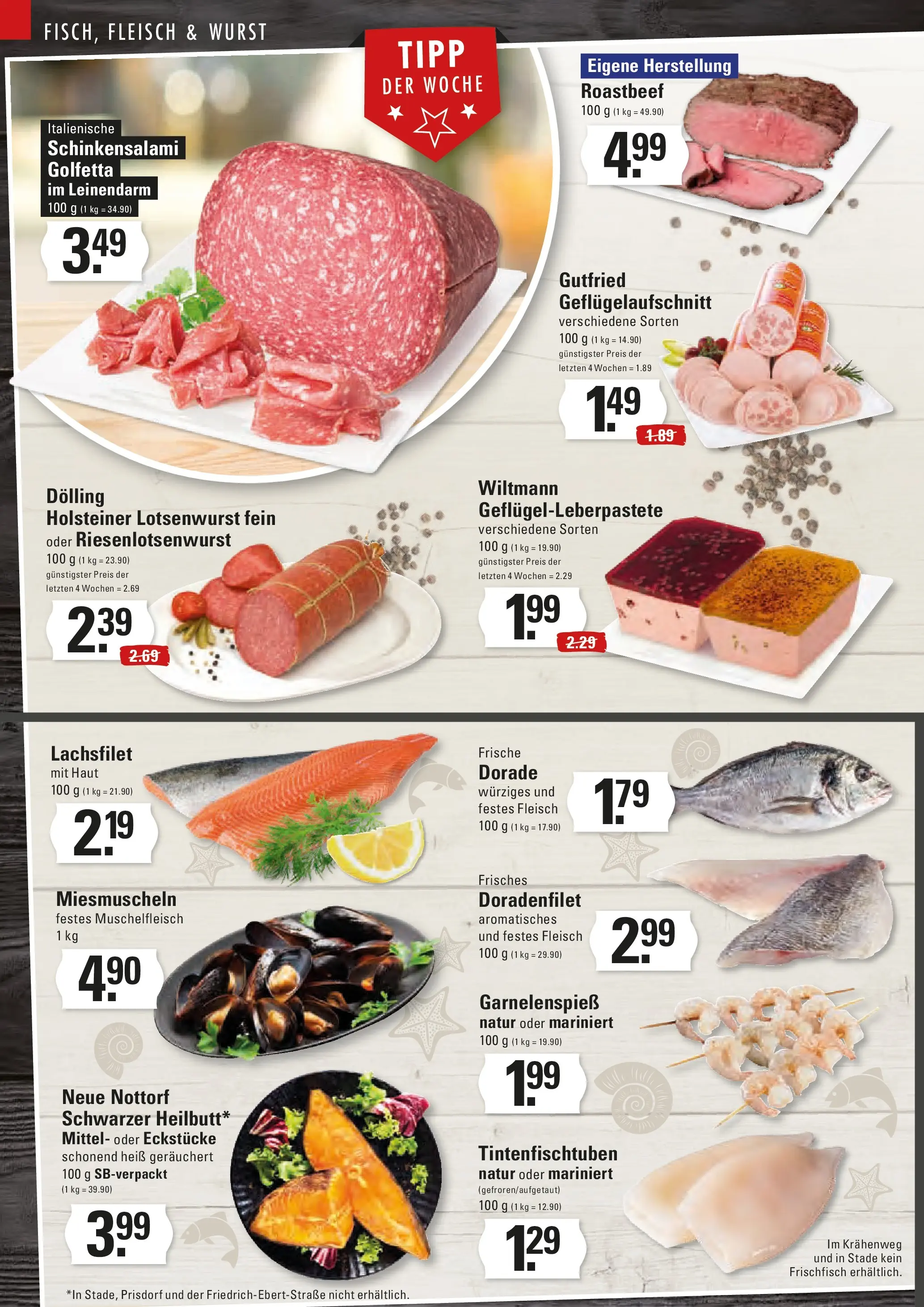 Edeka prospekt Stade	 (ab 23.11.2025) » Angebote Online | Seite: 4 | Produkte: Dorade, Roastbeef, Wurst, Fleisch