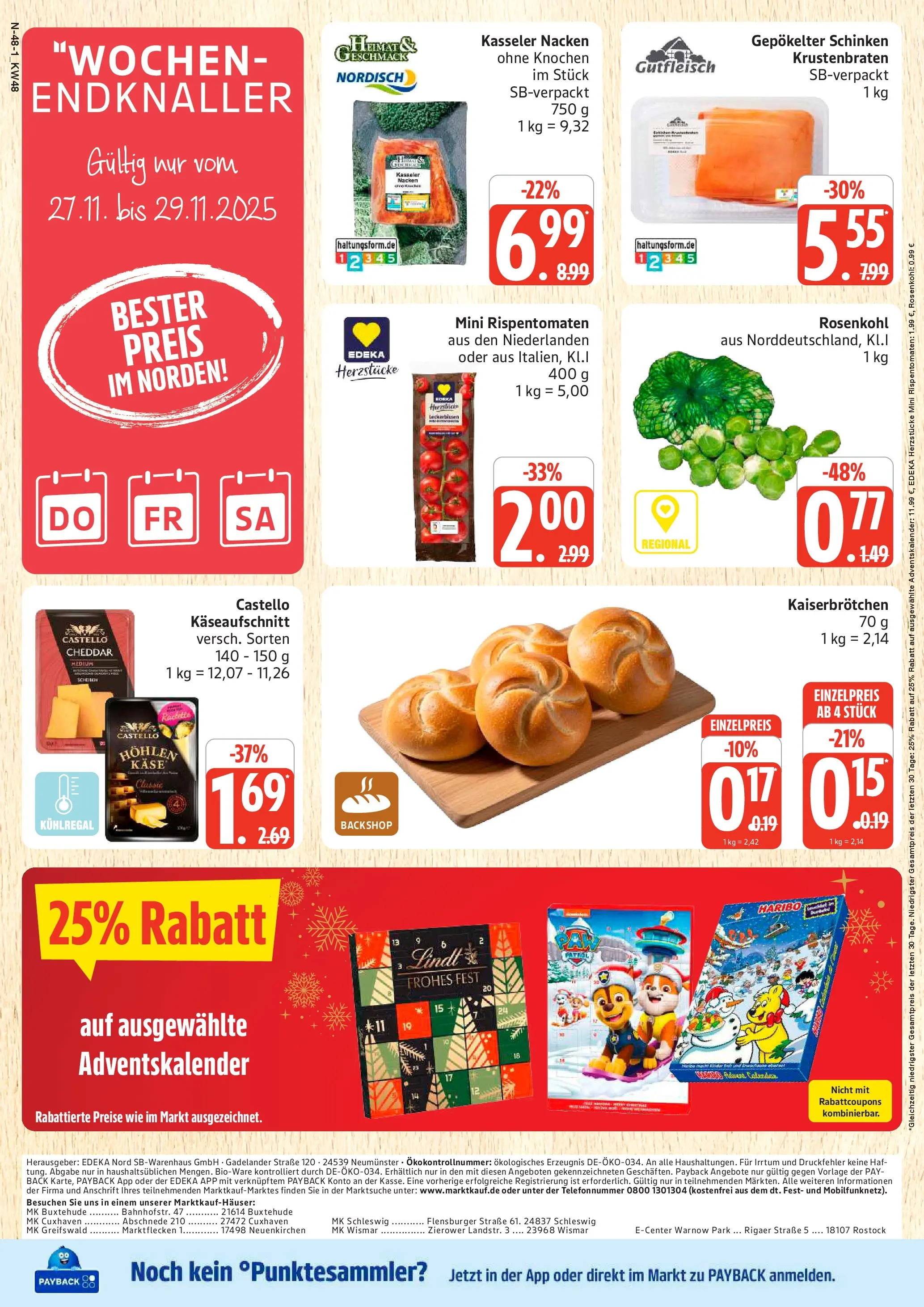 Marktkauf - Marktkauf: Wochenangebote (ab 23.11.2025) » Angebote online | Seite: 48 | Produkte: Haribo, Käse, Kasseler nacken, Schinken