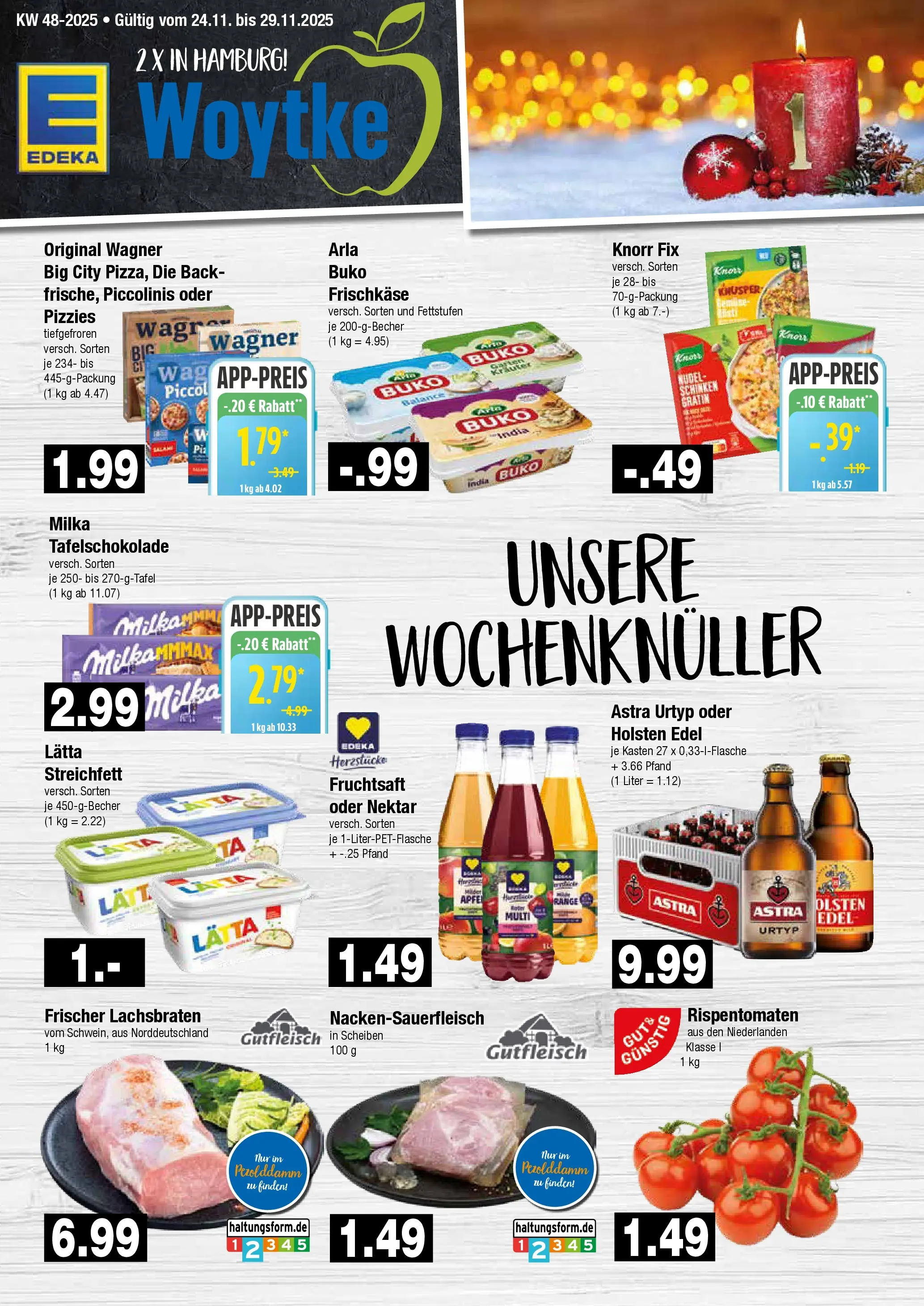 Edeka prospekt Hamburg	 (ab 23.11.2025) » Angebote Online | Seite: 1 | Produkte: Astra, Milka, Piccolinis, Frischkase