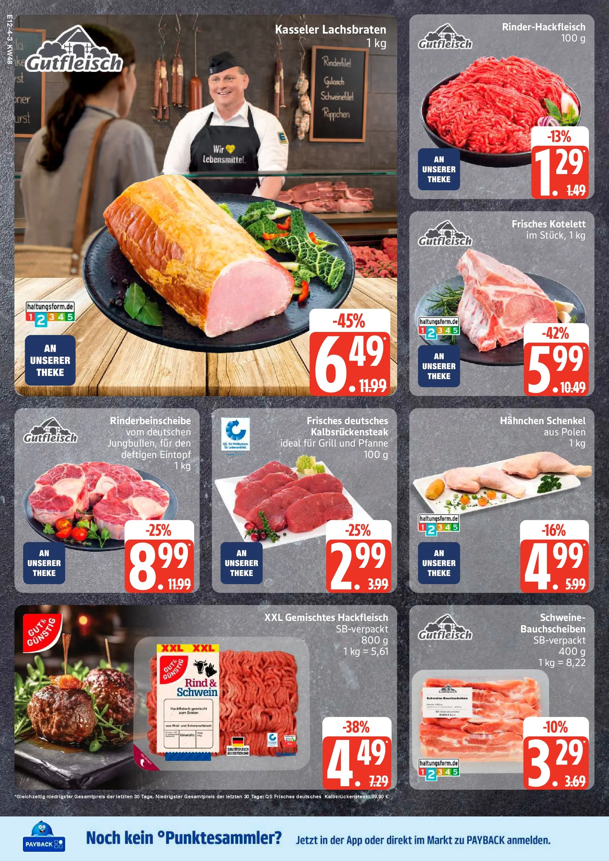 Edeka prospekt Ammersbek	 (ab 23.11.2025) » Angebote Online | Seite: 4 | Produkte: Theke, Rinderfilet, Schweinefilet, Hackfleisch