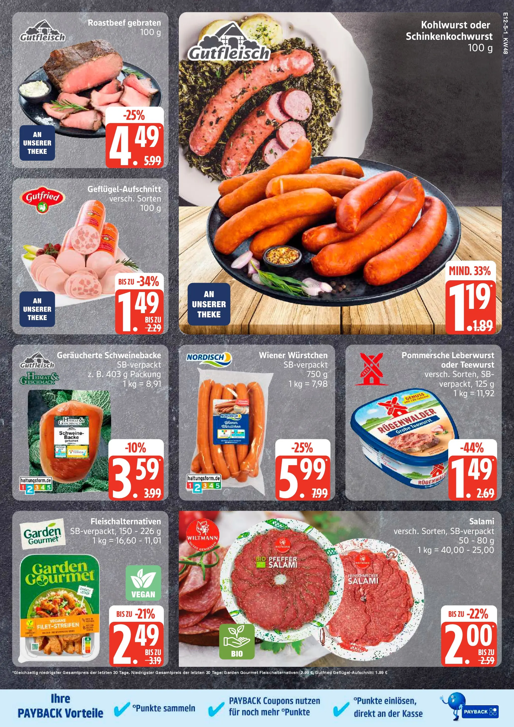 Edeka prospekt Sterup	 (ab 23.11.2025) » Angebote Online | Seite: 5 | Produkte: Wiener wurstchen, Theke, Roastbeef, Salami