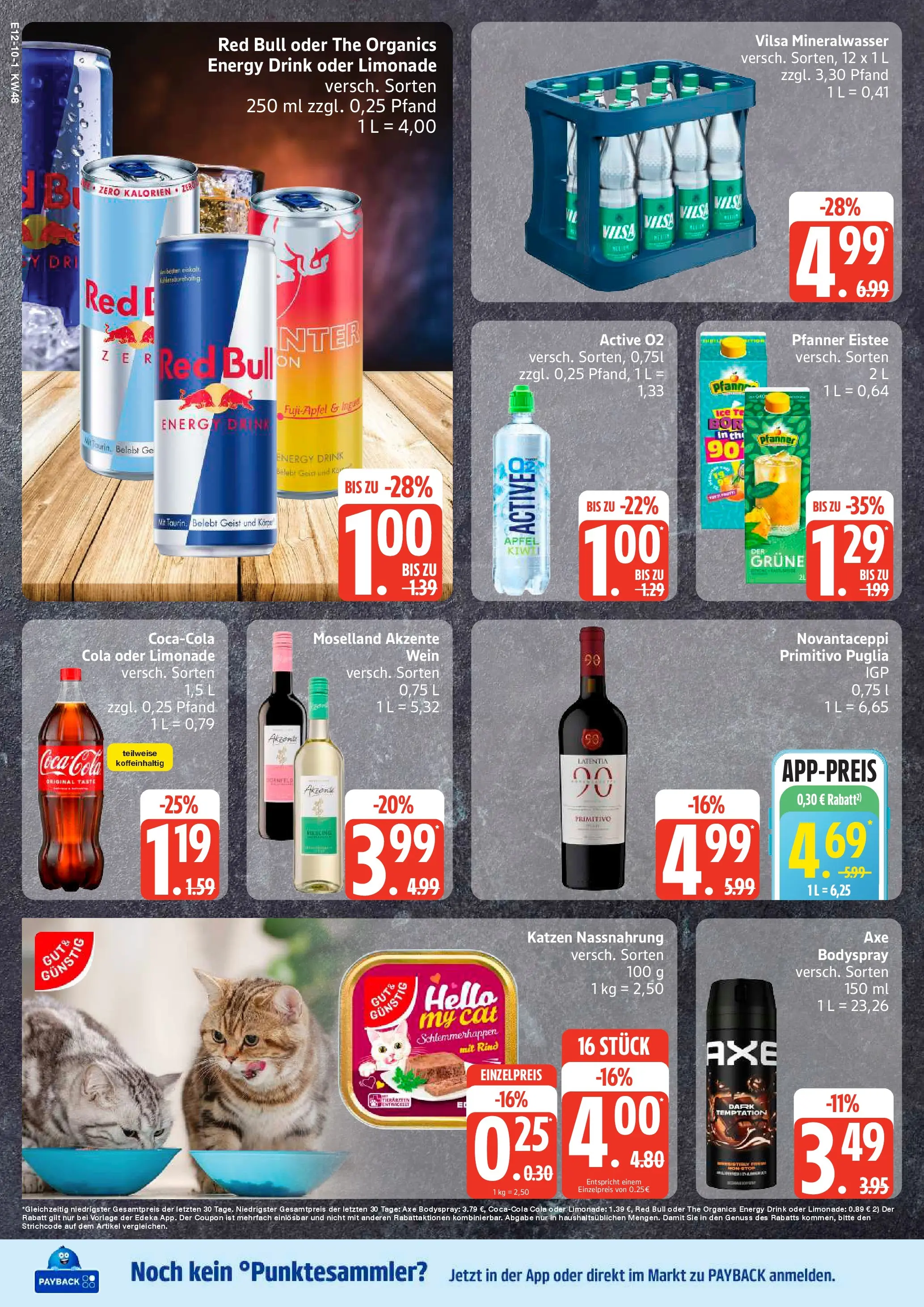 Edeka prospekt Sterup	 (ab 23.11.2025) » Angebote Online | Seite: 10 | Produkte: Red bull, Mineralwasser, Axe, Wein