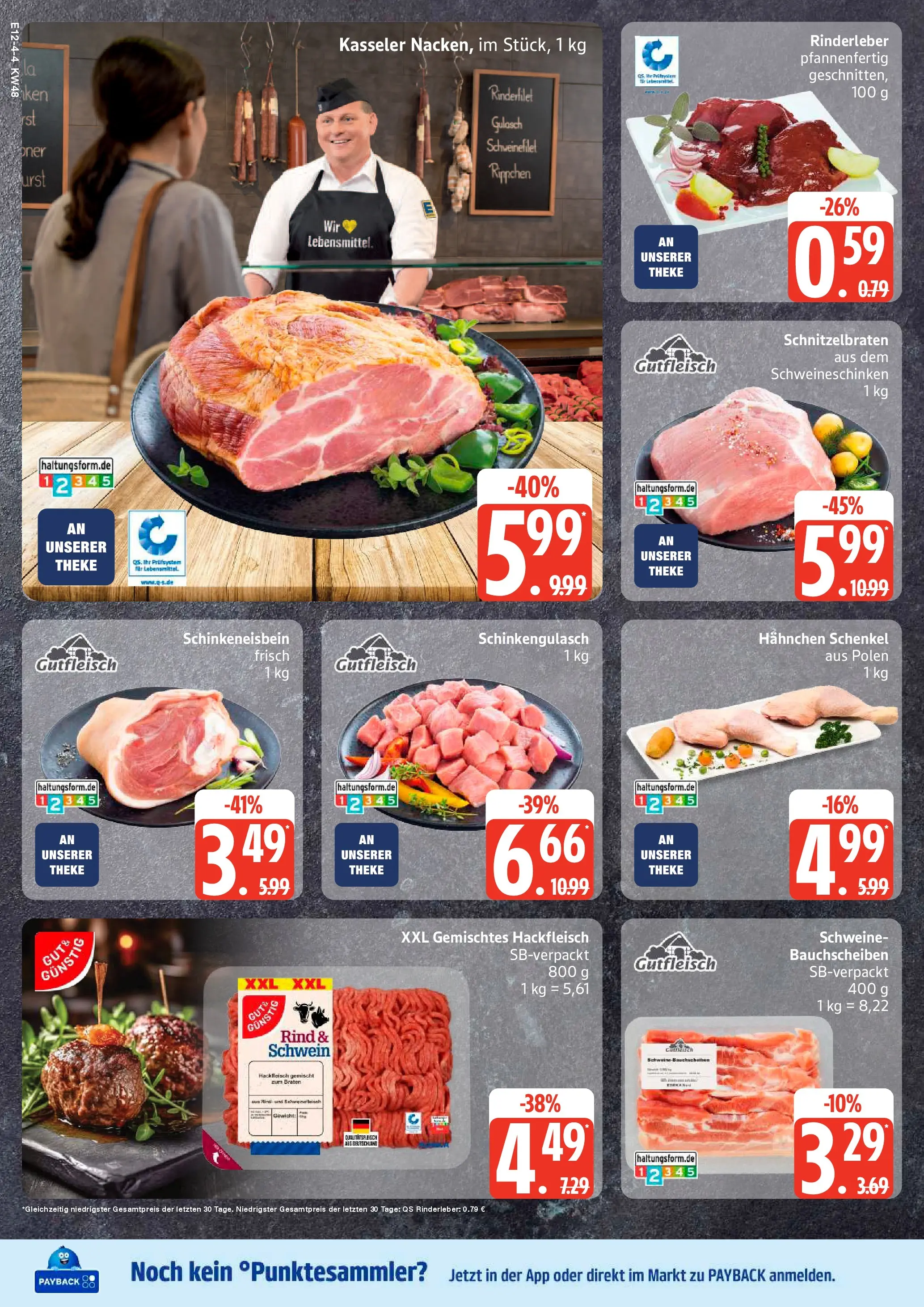 Edeka prospekt Rostock-Gehlsdorf	 (ab 23.11.2025) » Angebote Online | Seite: 4 | Produkte: Hahnchen, Theke, Rinderfilet, Schweinefilet