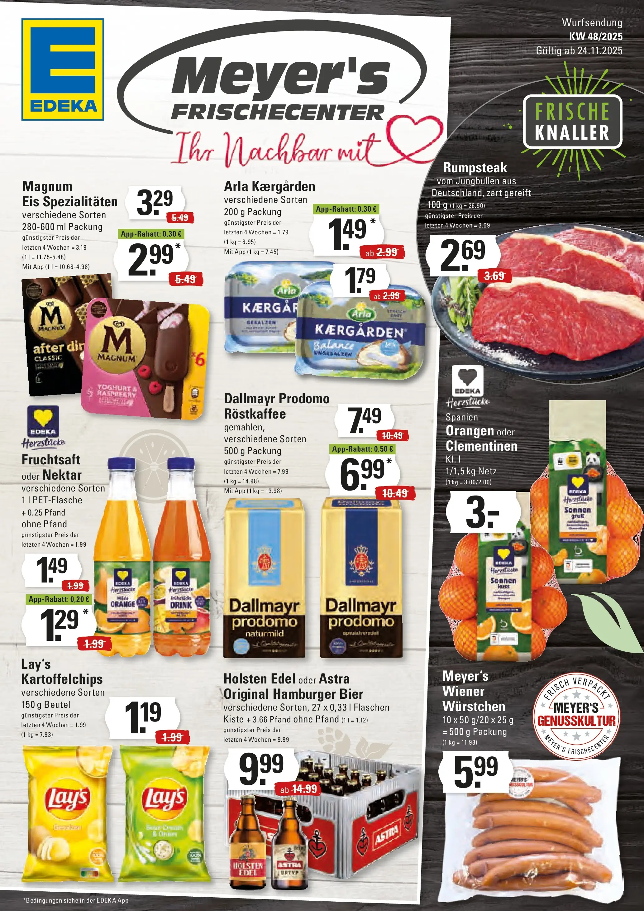 Edeka prospekt Hamburg	 (ab 23.11.2025) » Angebote Online | Seite: 1 | Produkte: Wiener wurstchen, Bier, Holsten, Chips