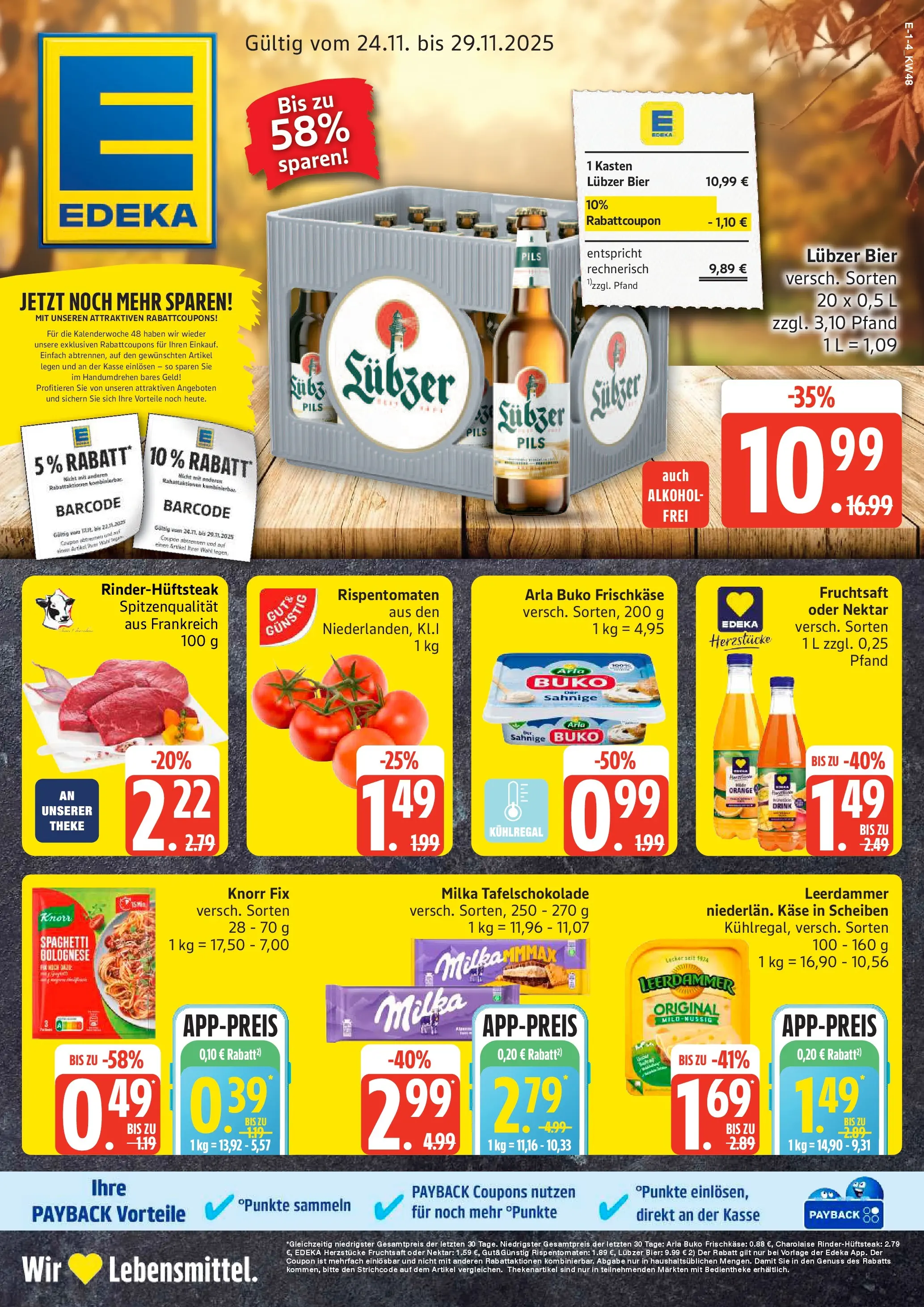 Edeka prospekt Rostock	 (ab 23.11.2025) » Angebote Online | Seite: 1 | Produkte: Pils, Knorr, Leerdammer, Fruchtsaft