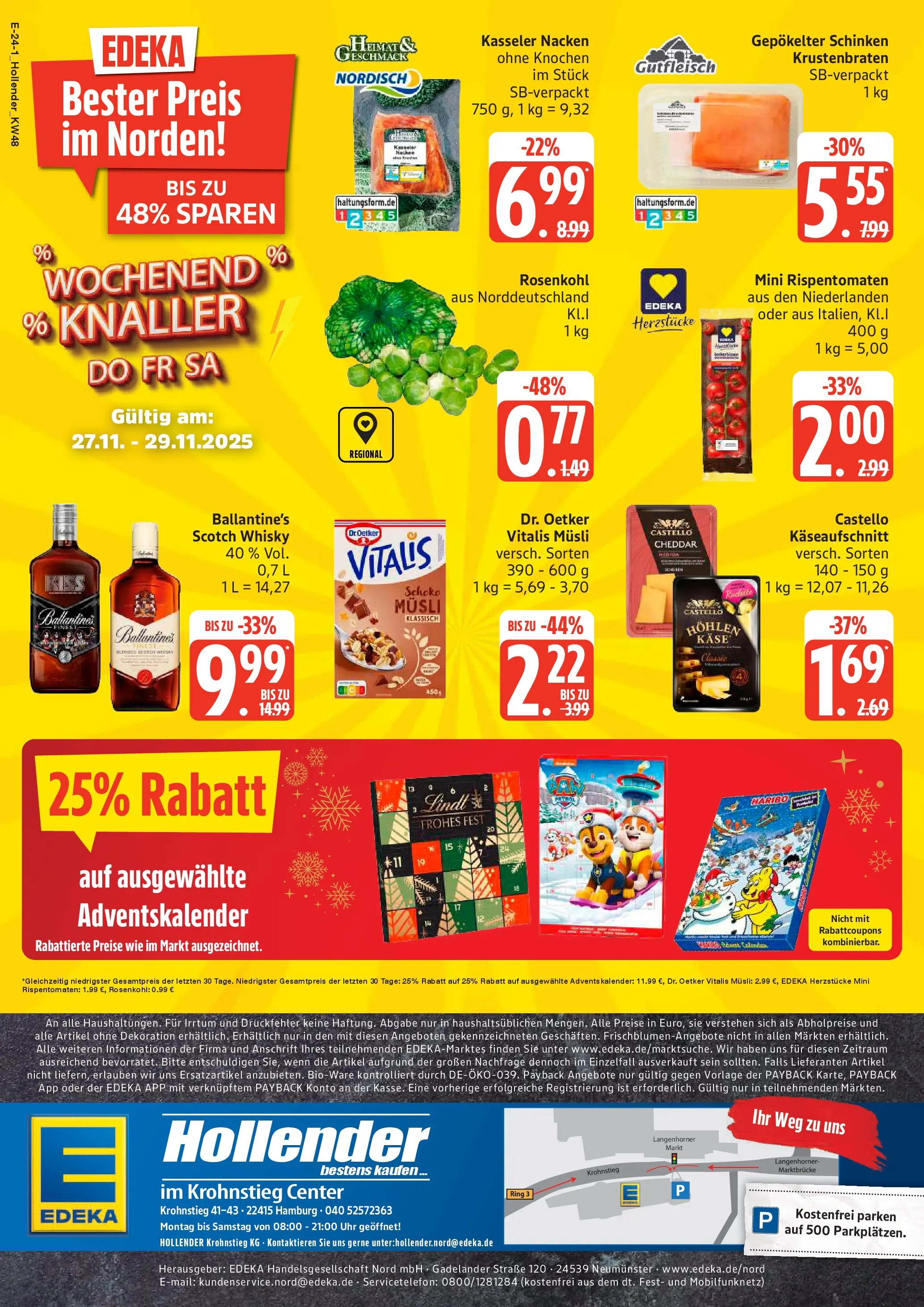 Edeka prospekt Hamburg	 (ab 23.11.2025) » Angebote Online | Seite: 30 | Produkte: Haribo, Kasseler nacken, Lindt, Uhr