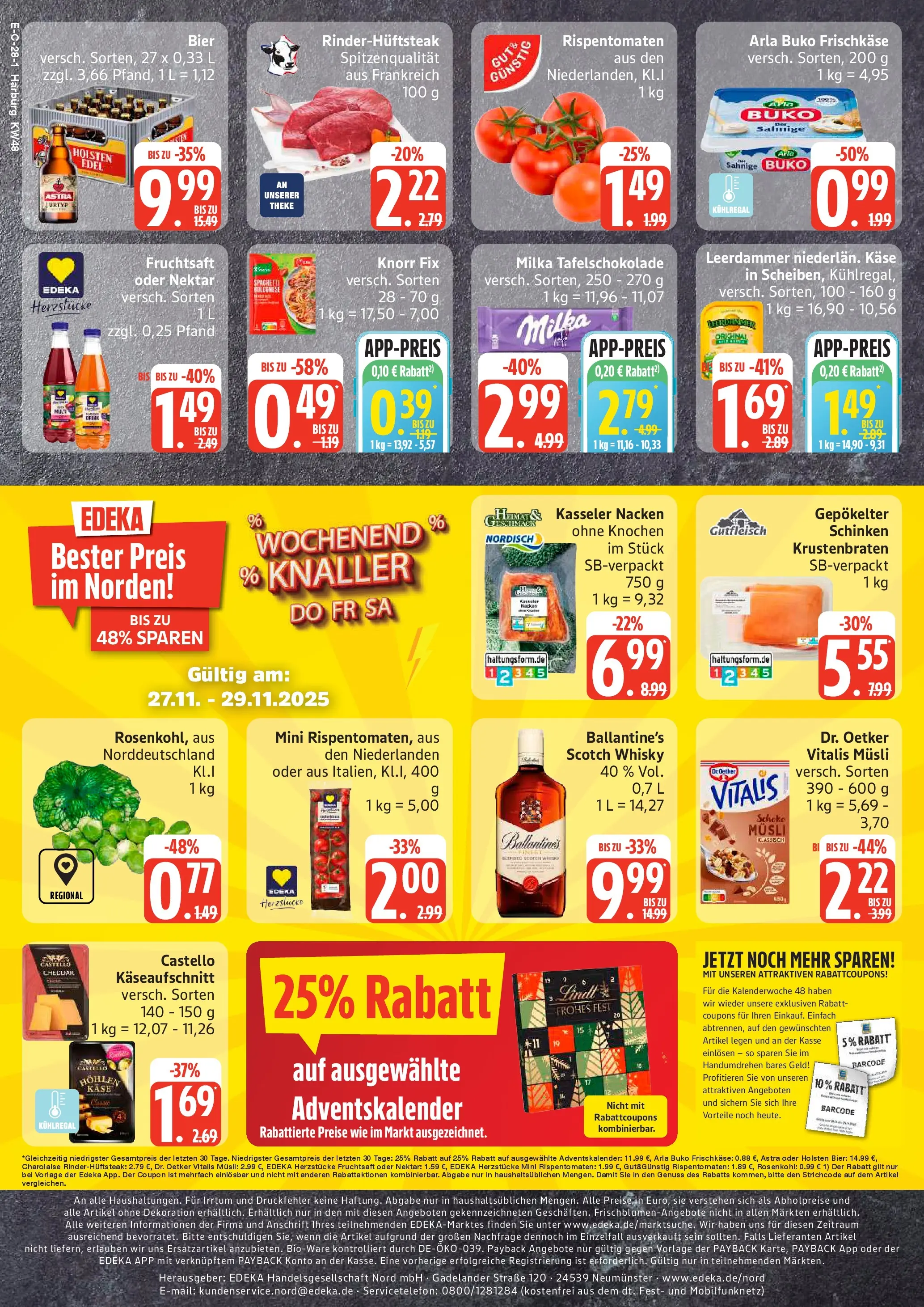 Edeka prospekt Hamburg	 (ab 23.11.2025) » Angebote Online | Seite: 30 | Produkte: Musli, Theke, Kasseler nacken, Arla buko